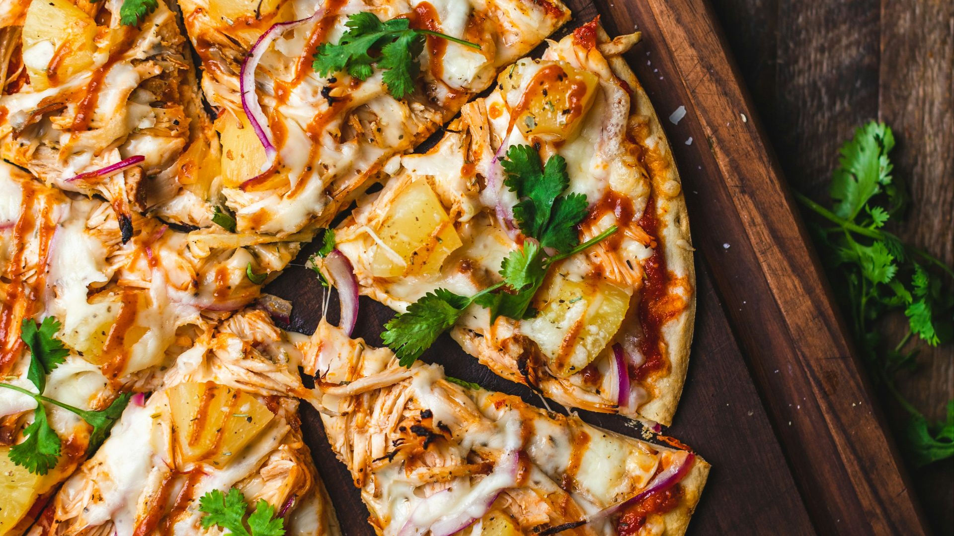 pizza on chopping board