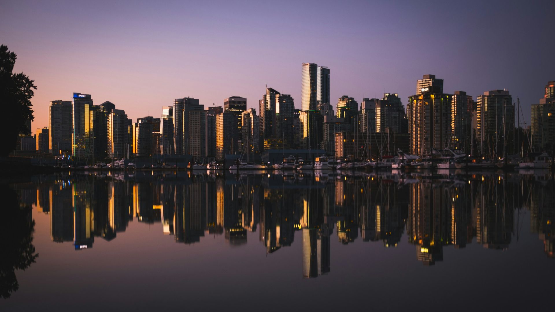 city skyline near water