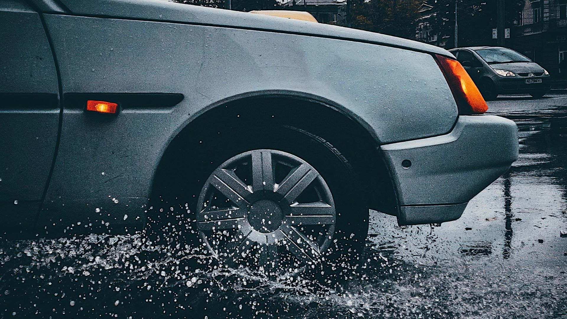 a car that is sitting in the street