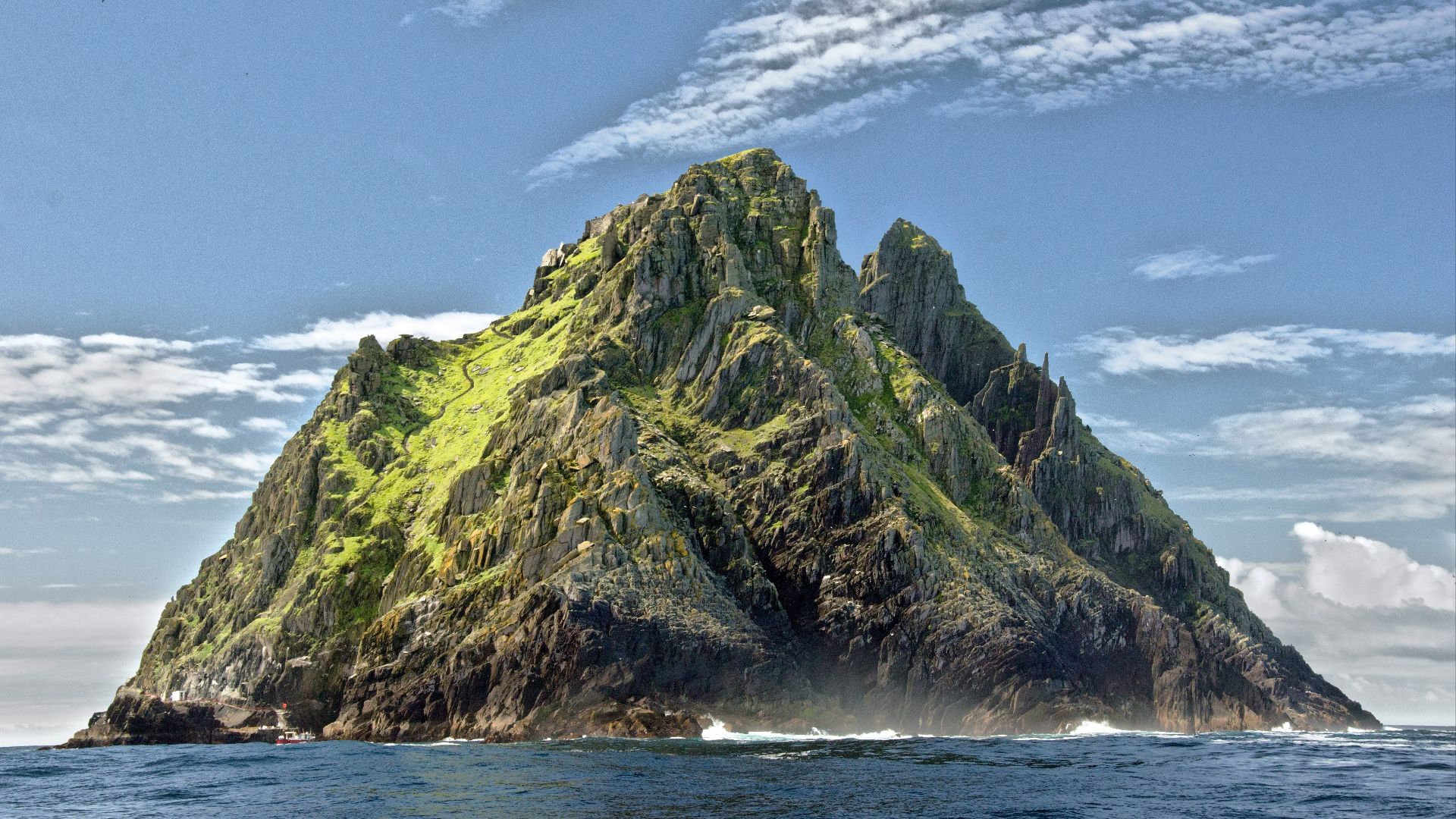 landscape photo of mountain island