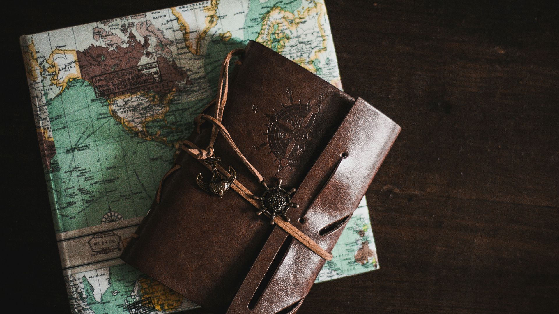 wallet on top of map