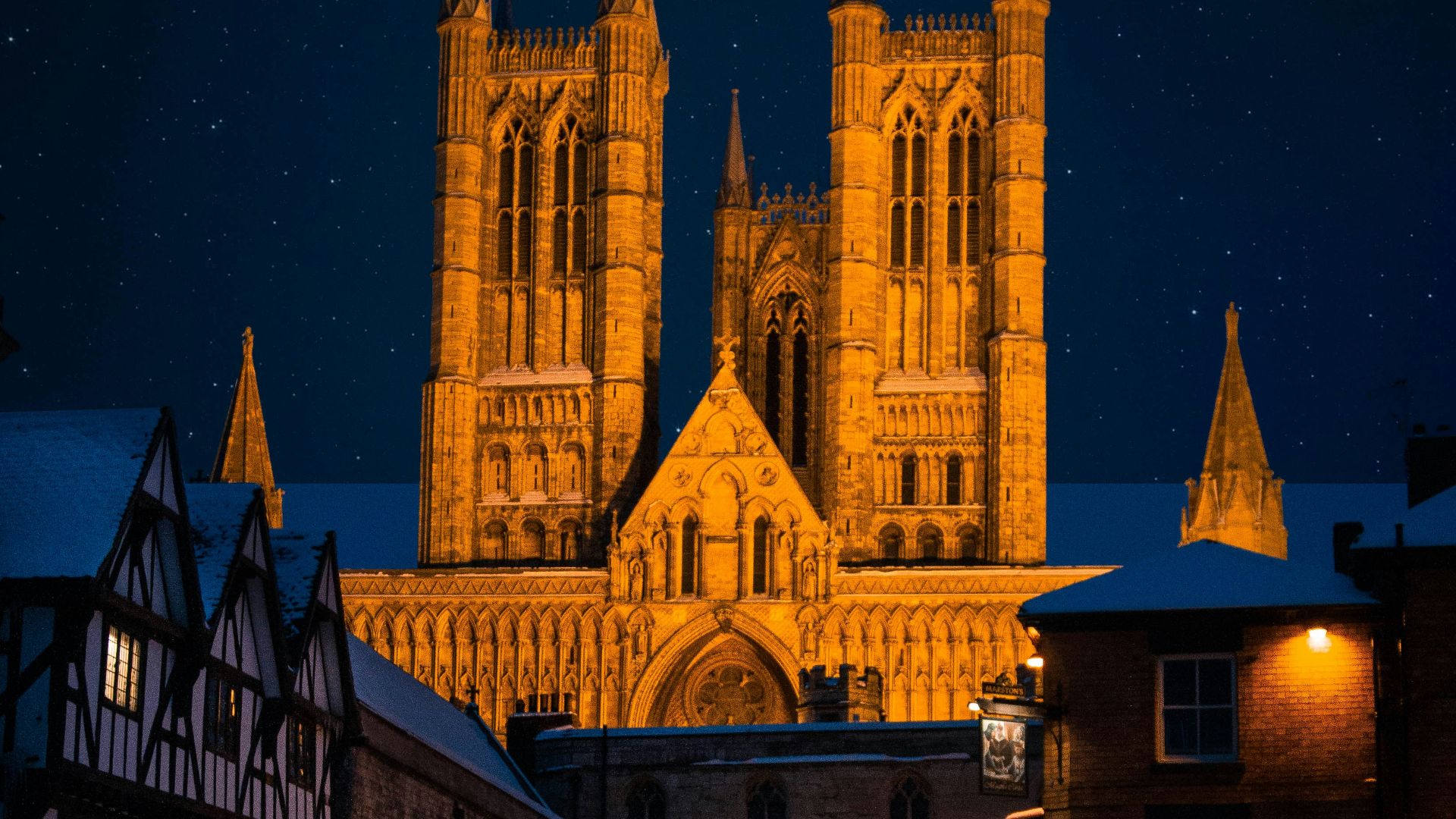 castle during night time