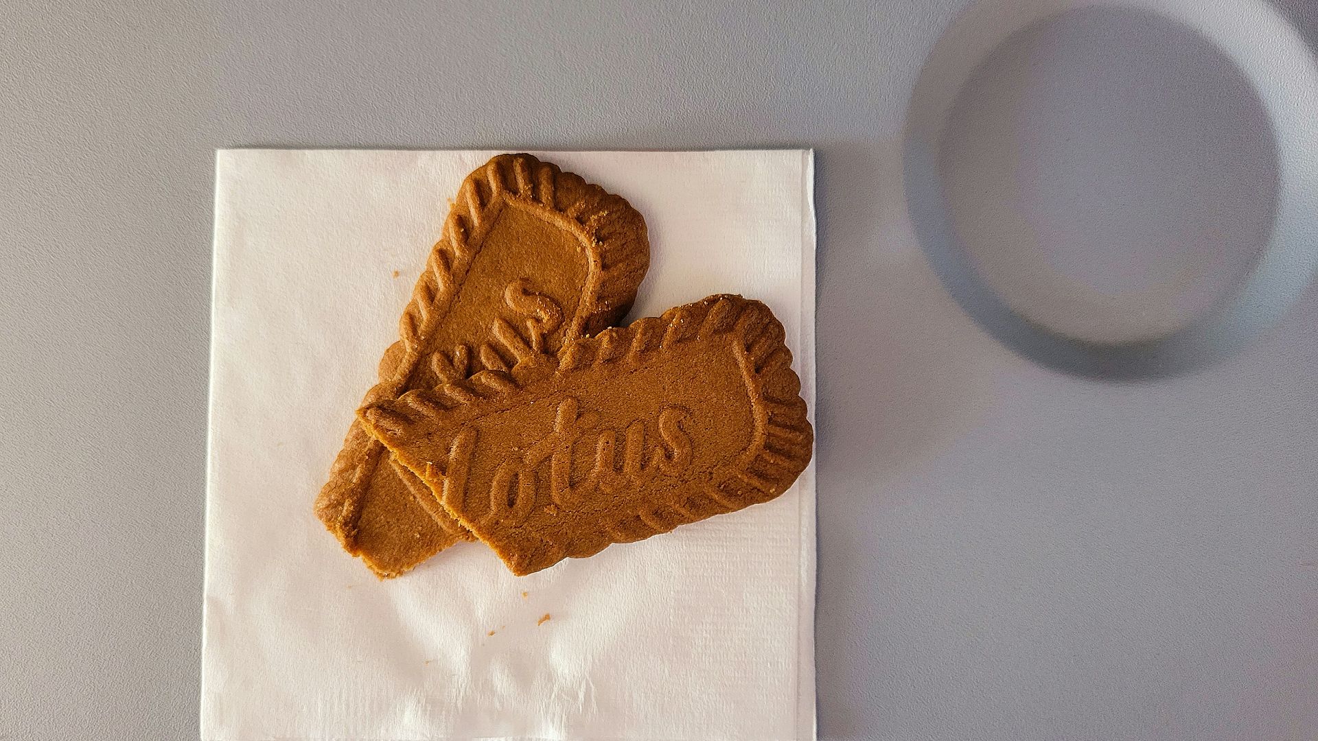 a piece of bread on a napkin