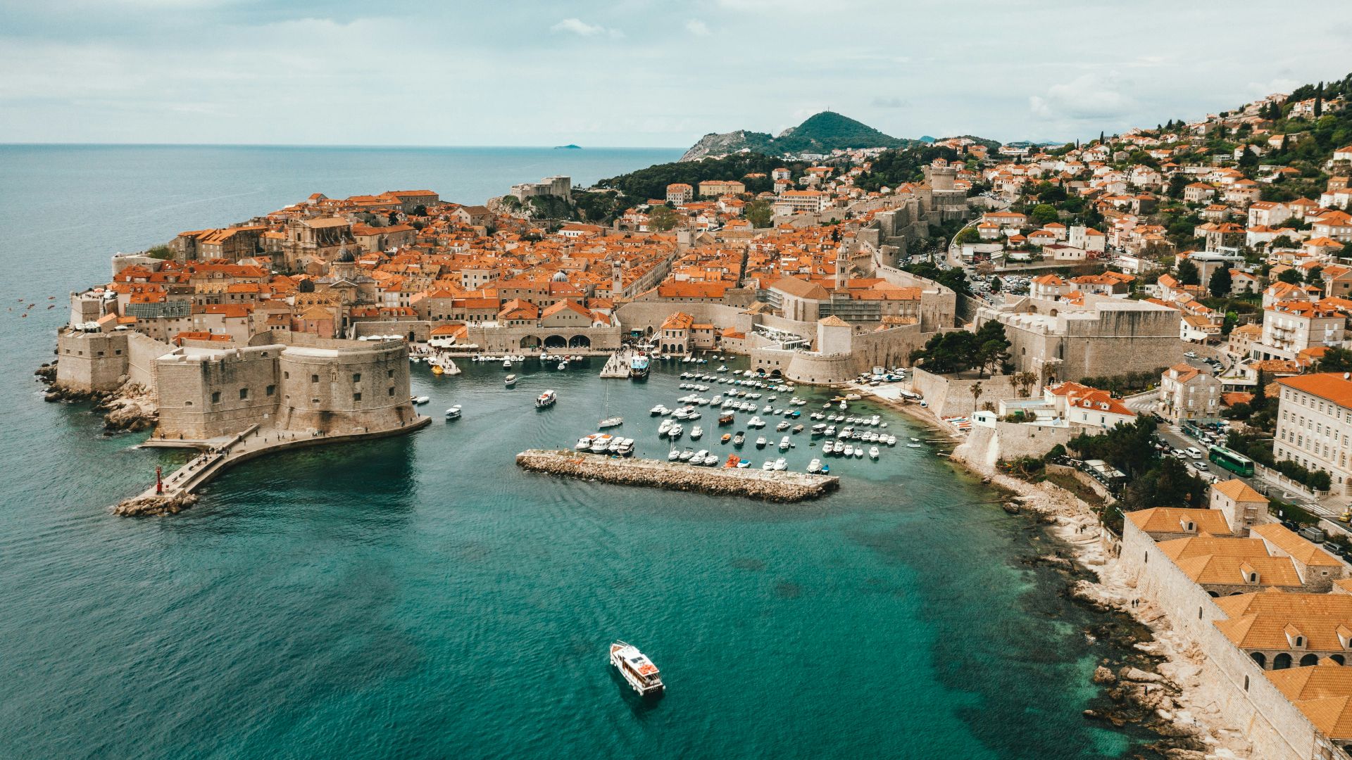 aerial view of buildings near ocean