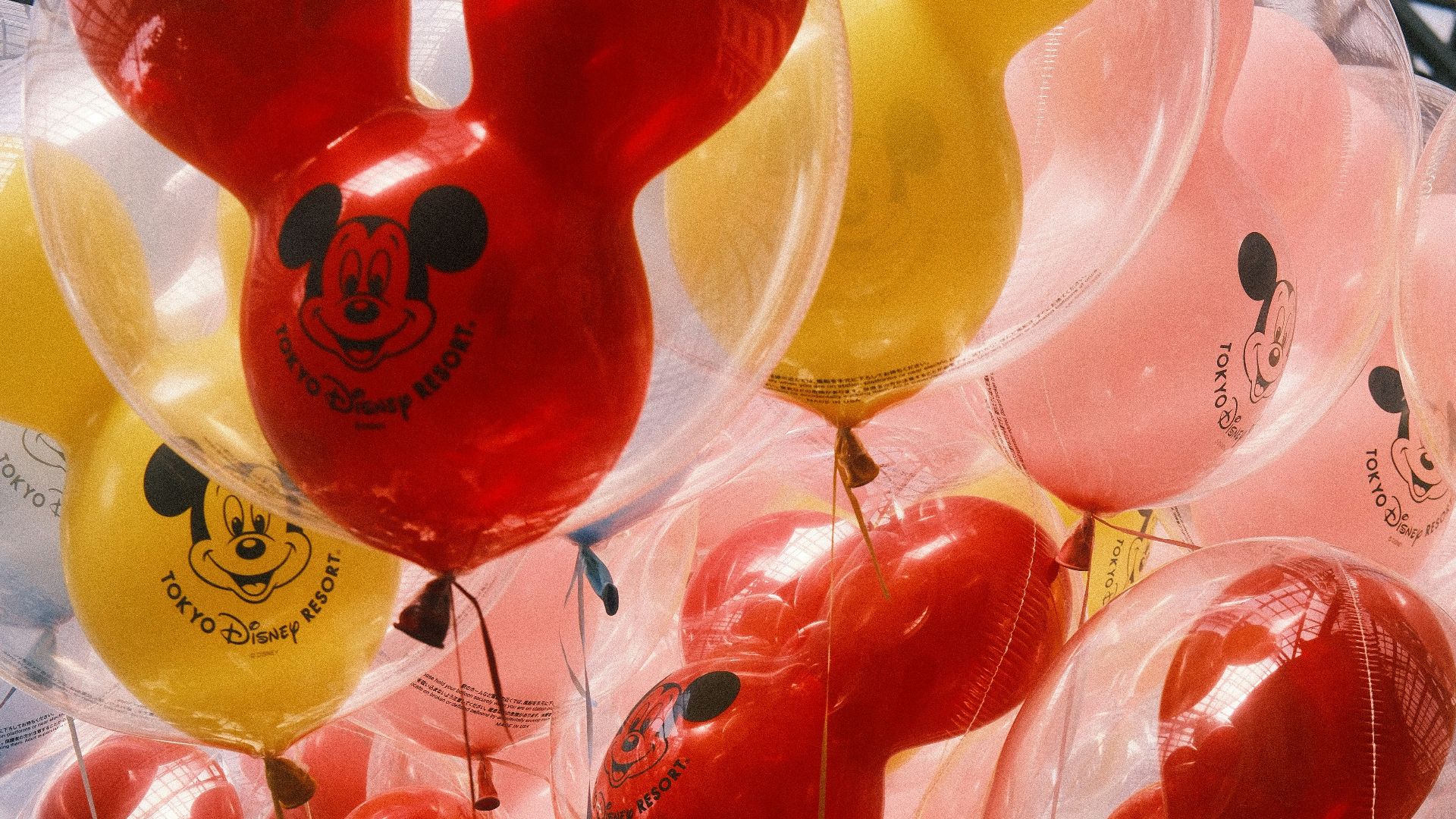 Mickey mouse shaped balloons in various colors