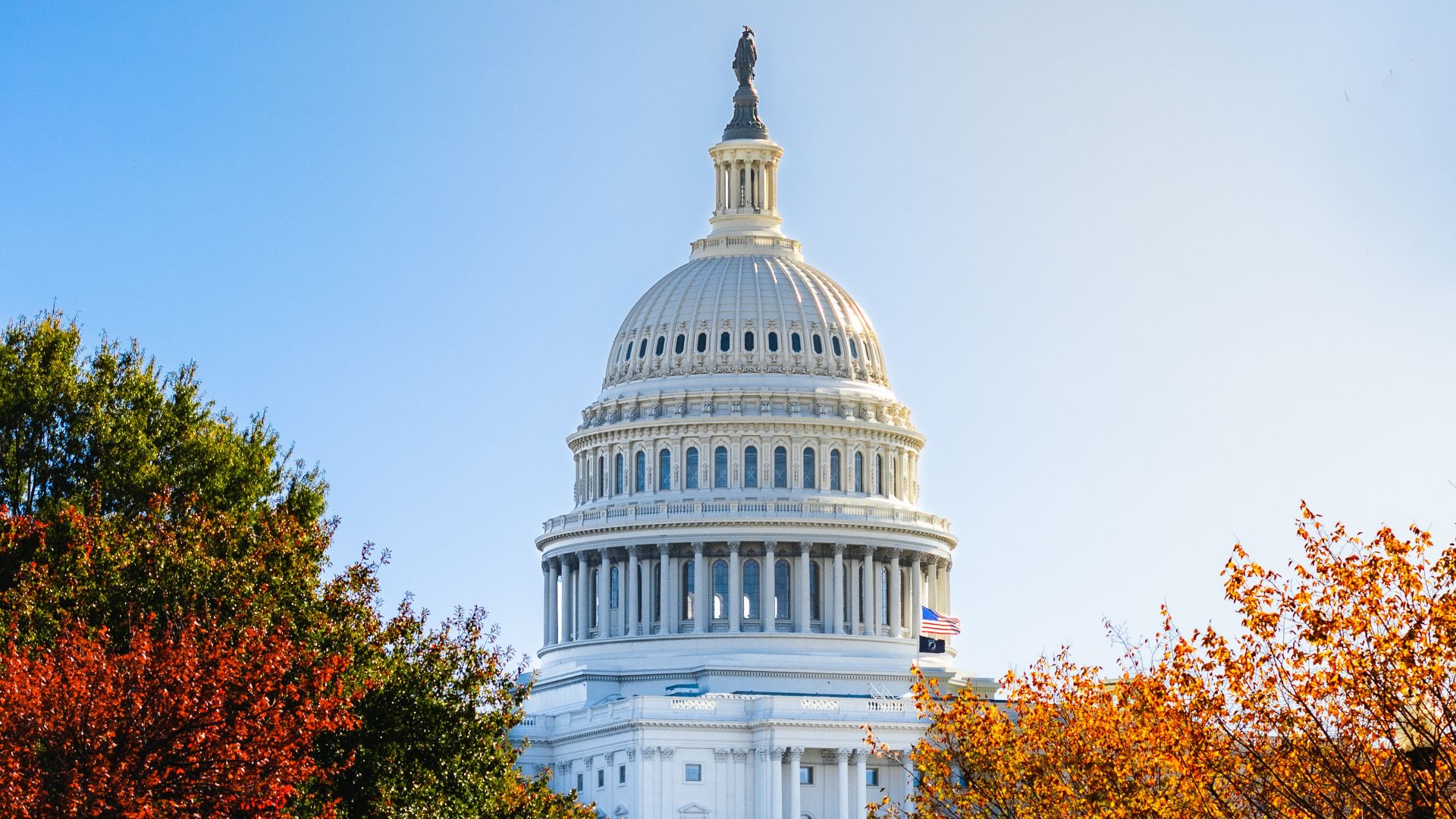 a view of the capitol building from across the street