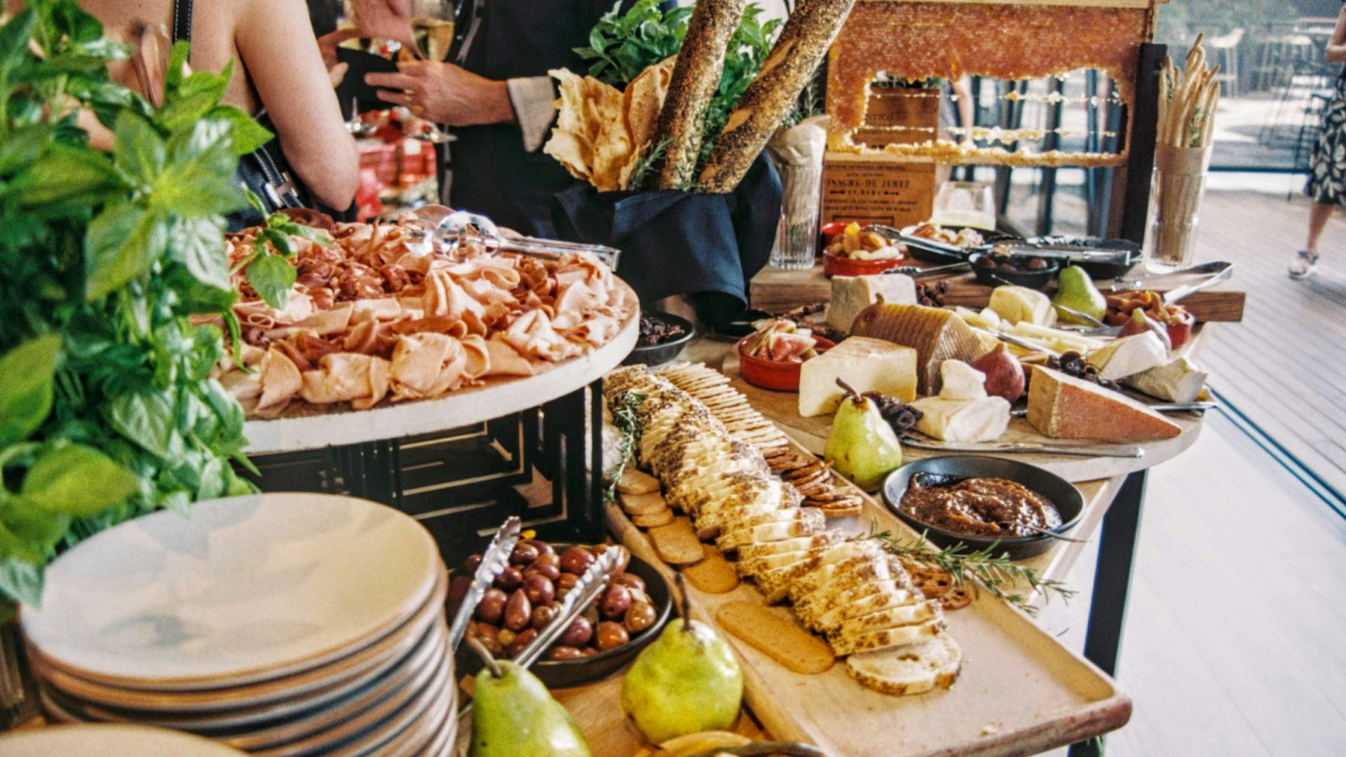 variety of food displayed on a table