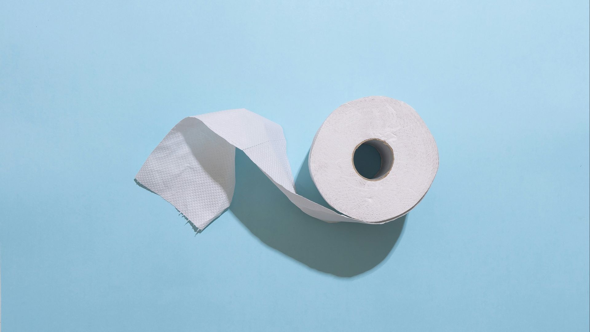 white toilet paper roll on white table