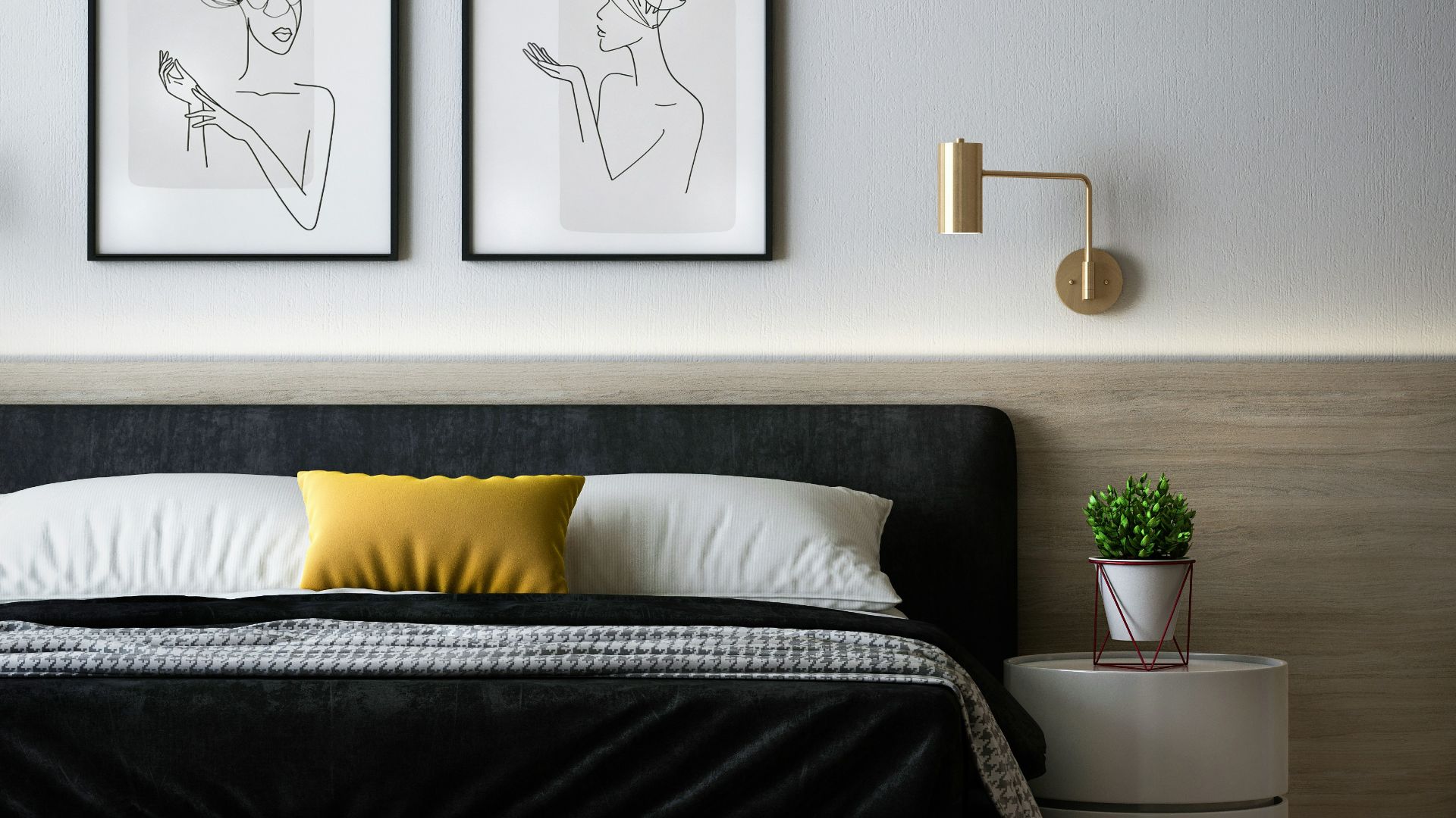 black and white bed linen