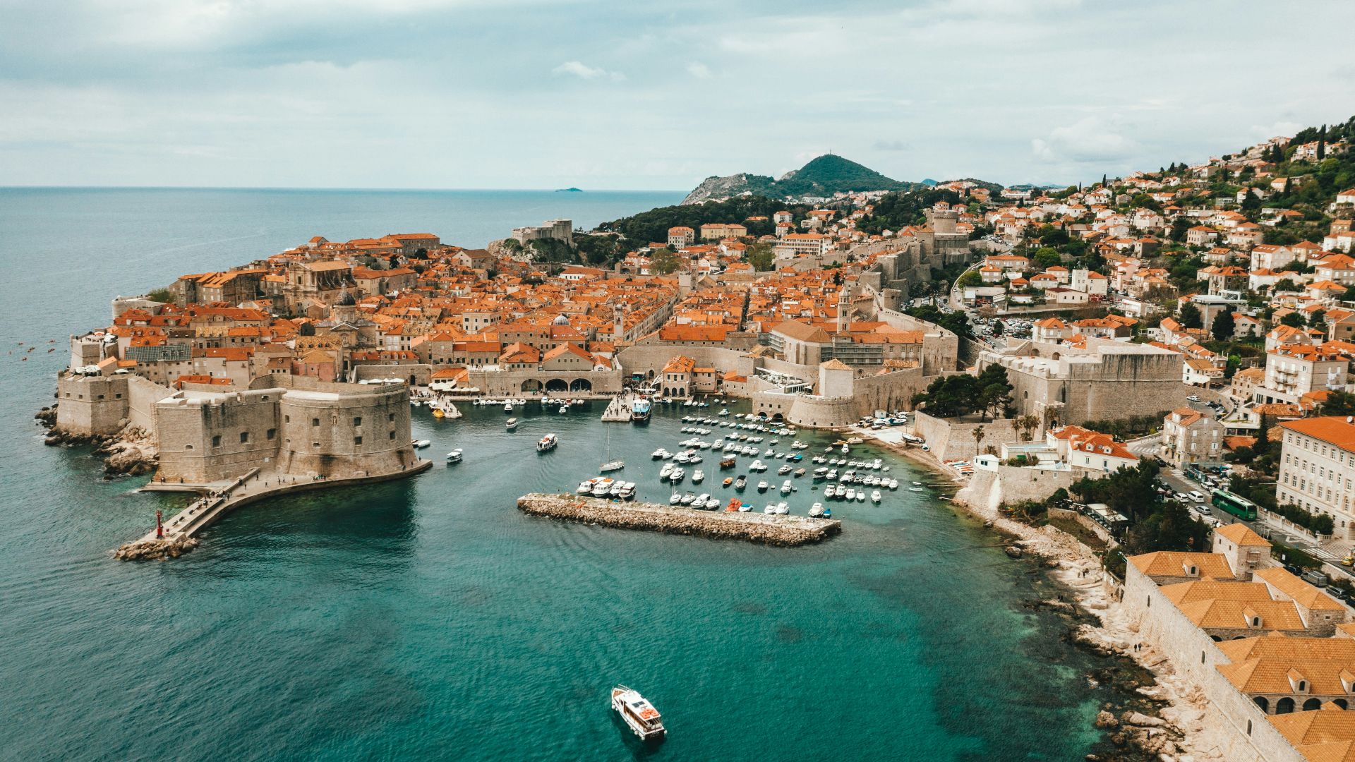 aerial view of buildings near ocean