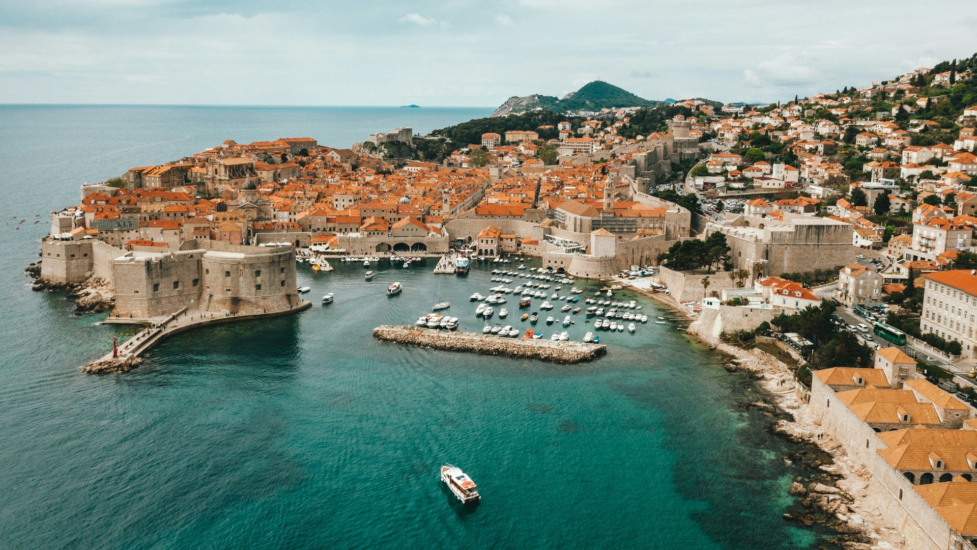aerial view of buildings near ocean