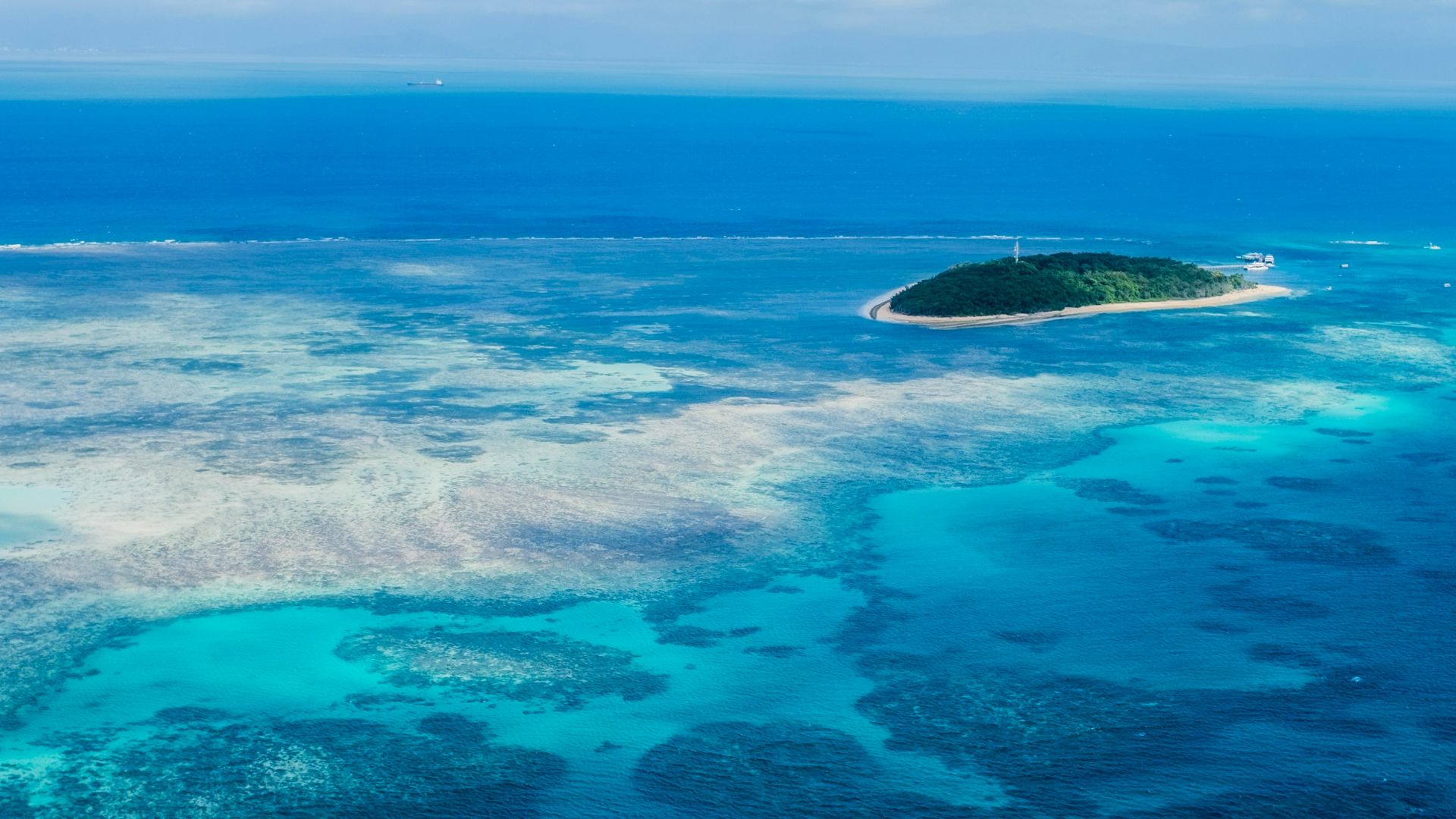 an island in the middle of the ocean