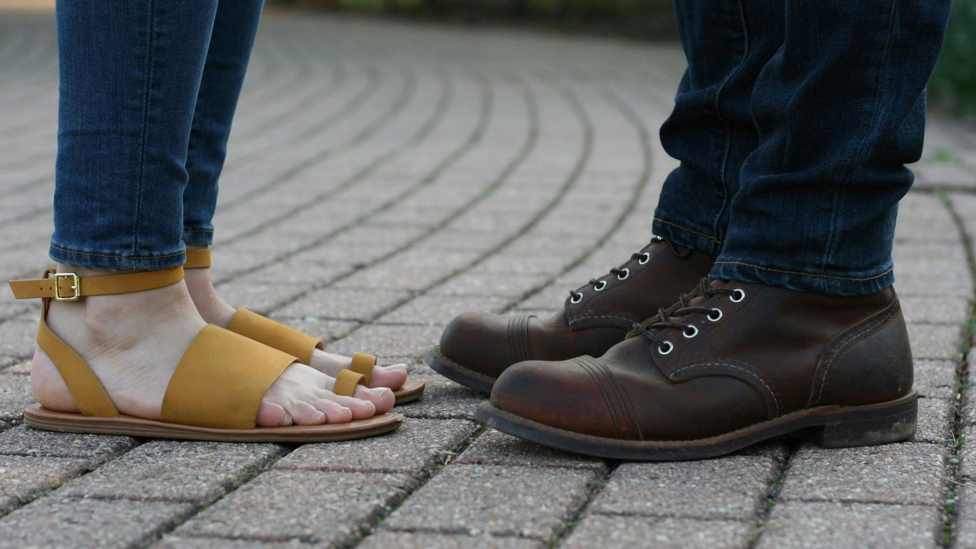 man standing in front of woman