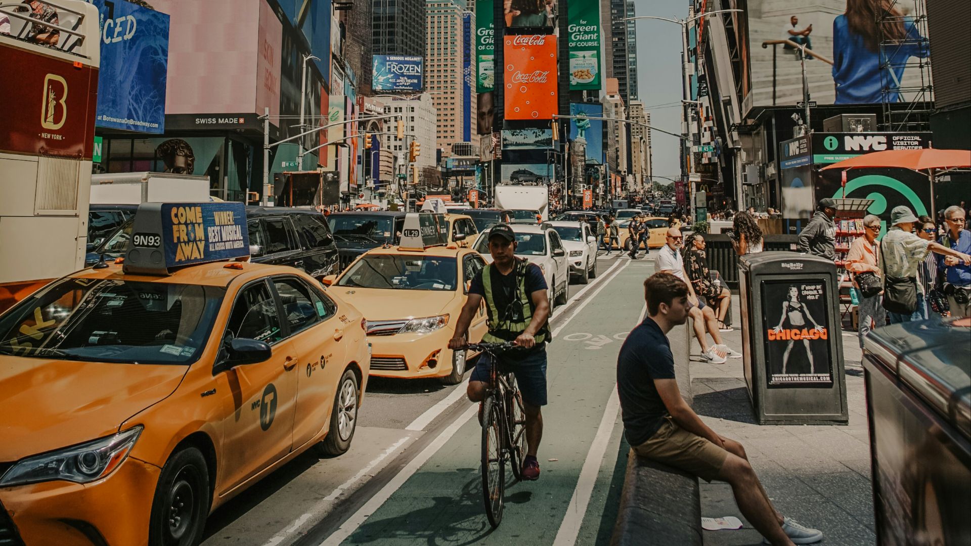 busy street at the city