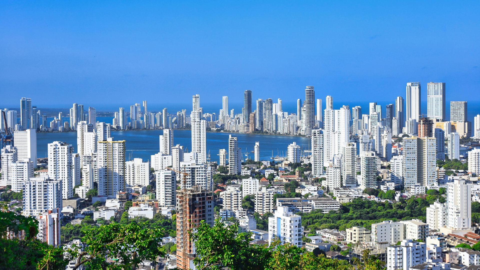 a view of a city and a body of water