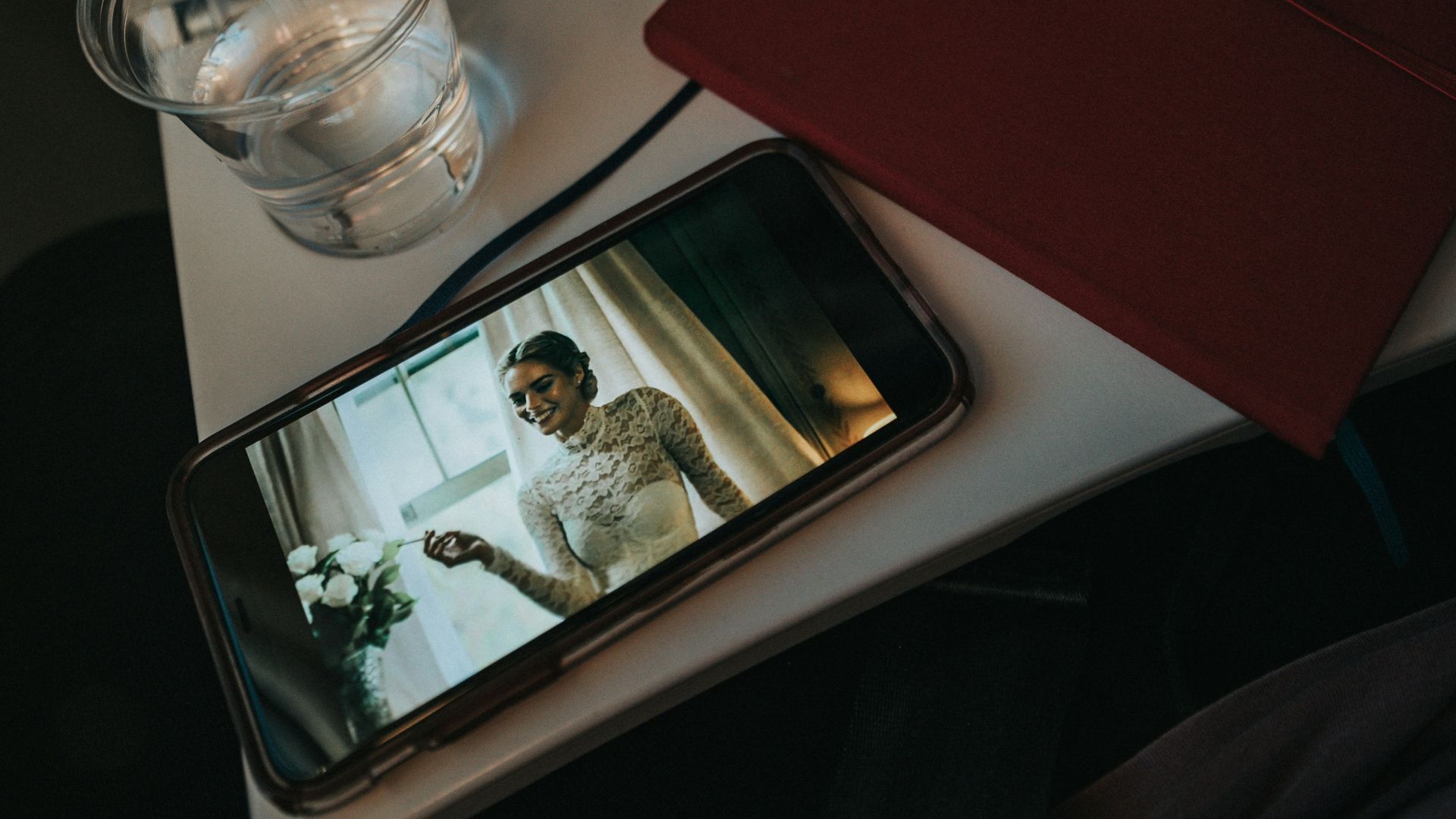 clear drinking glass on white table