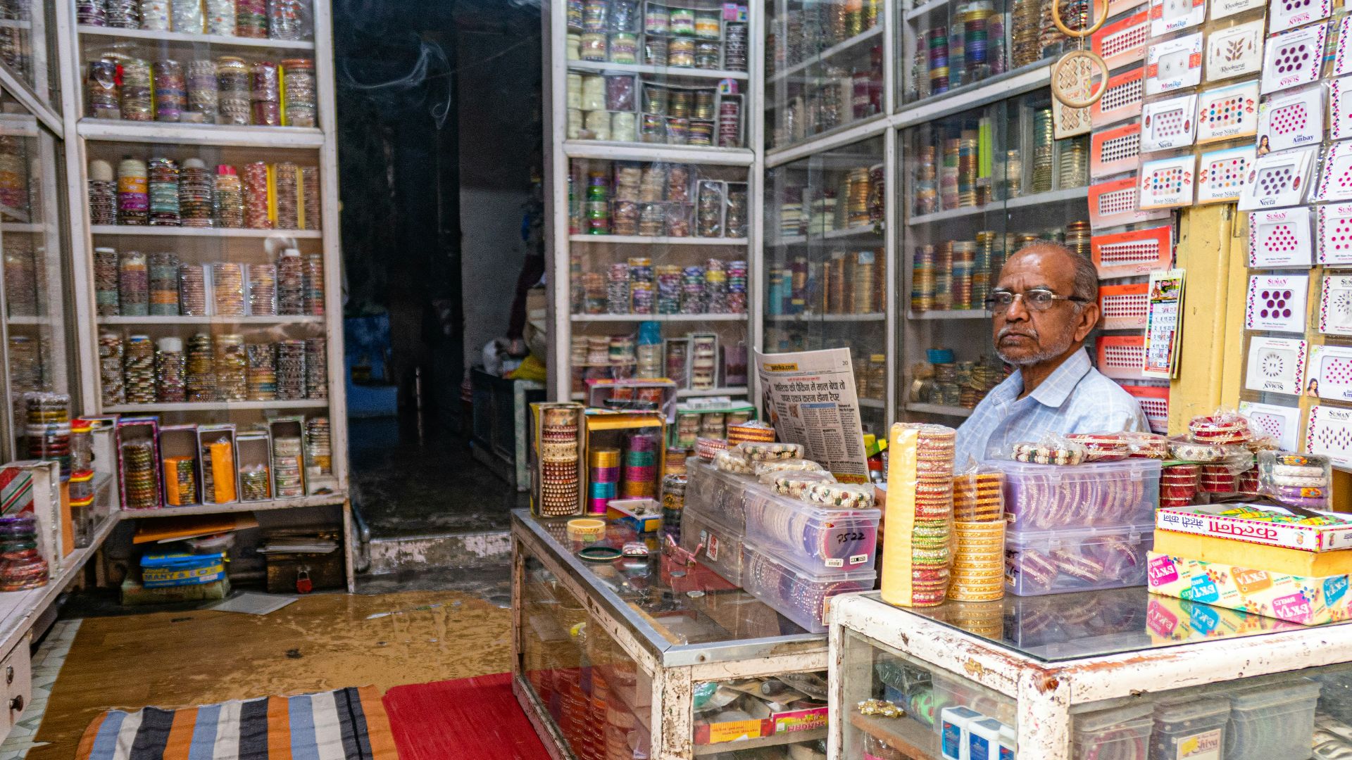 man holding newspaper