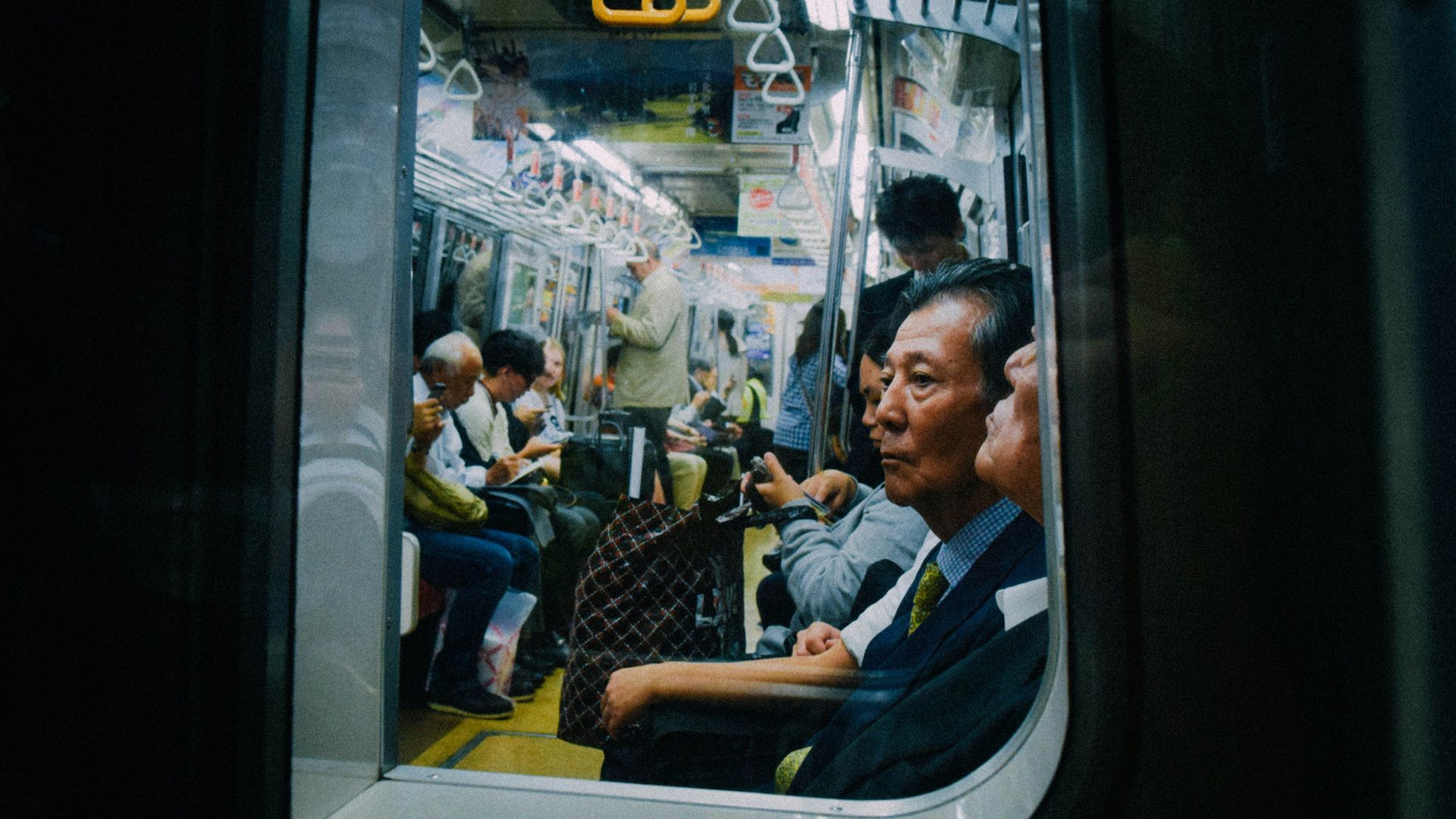 group of people on train