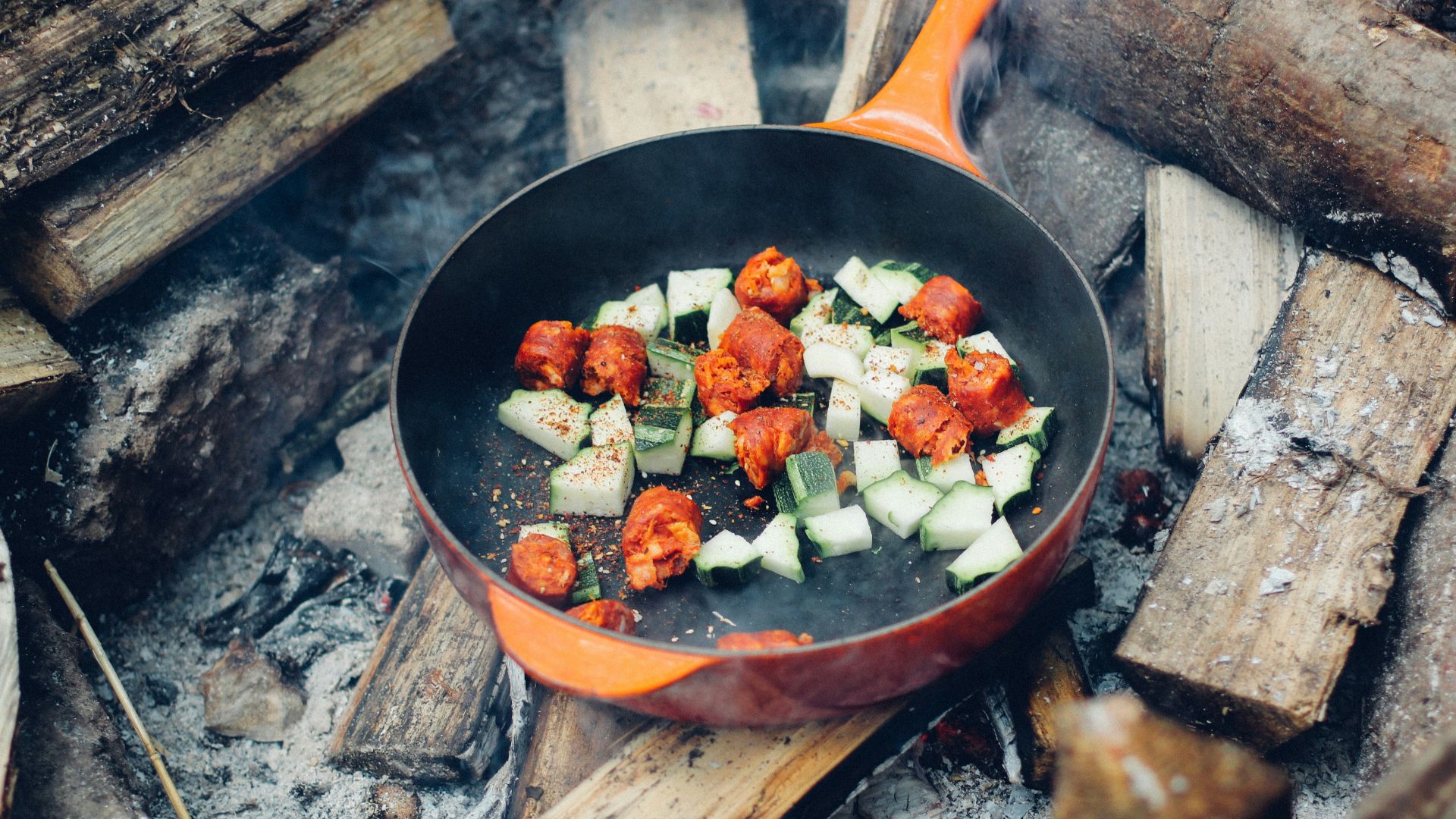 meat and vegetable on cooking pan