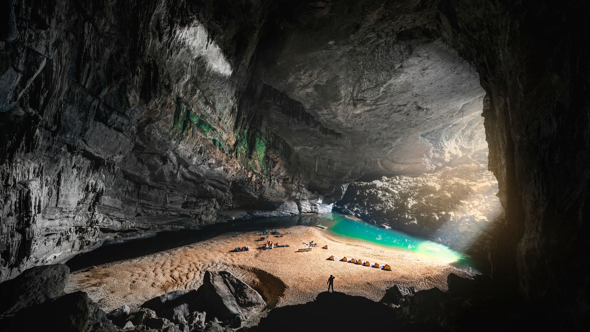 a close up of a cave