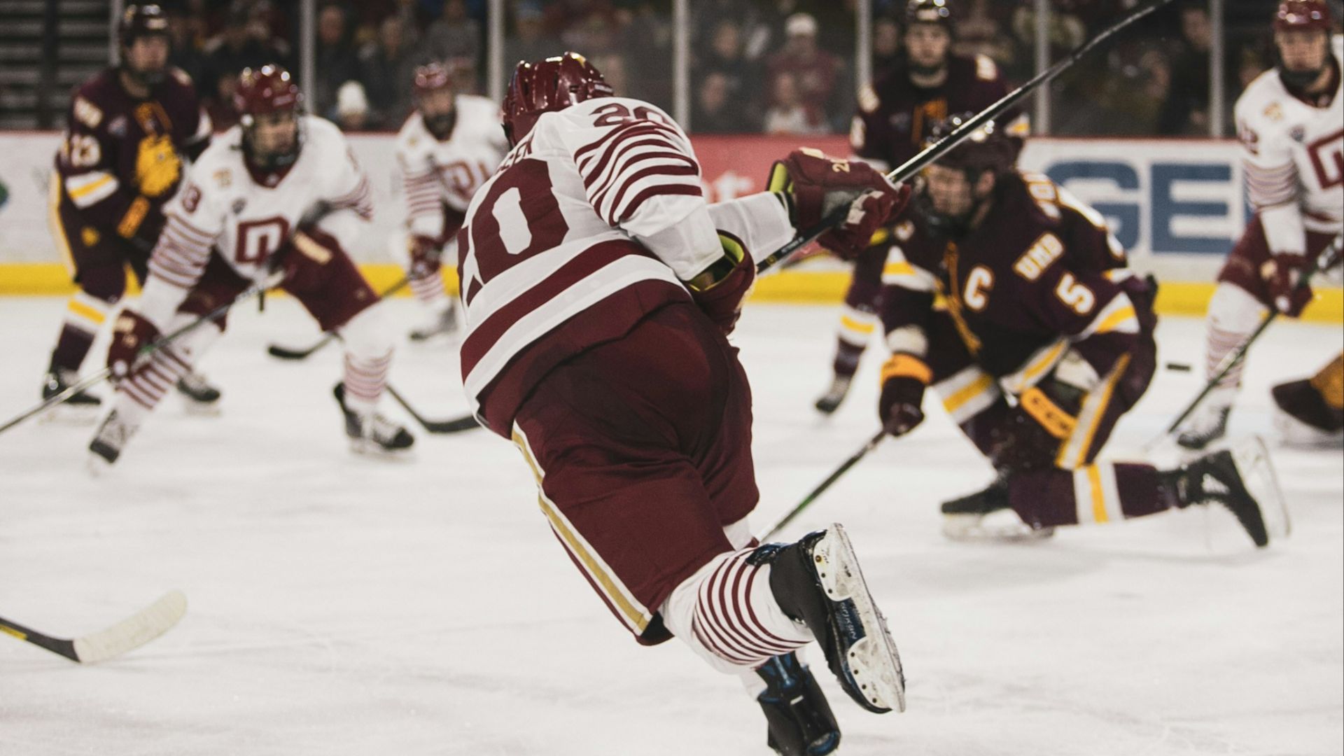 ice hockey players on ice hockey stadium