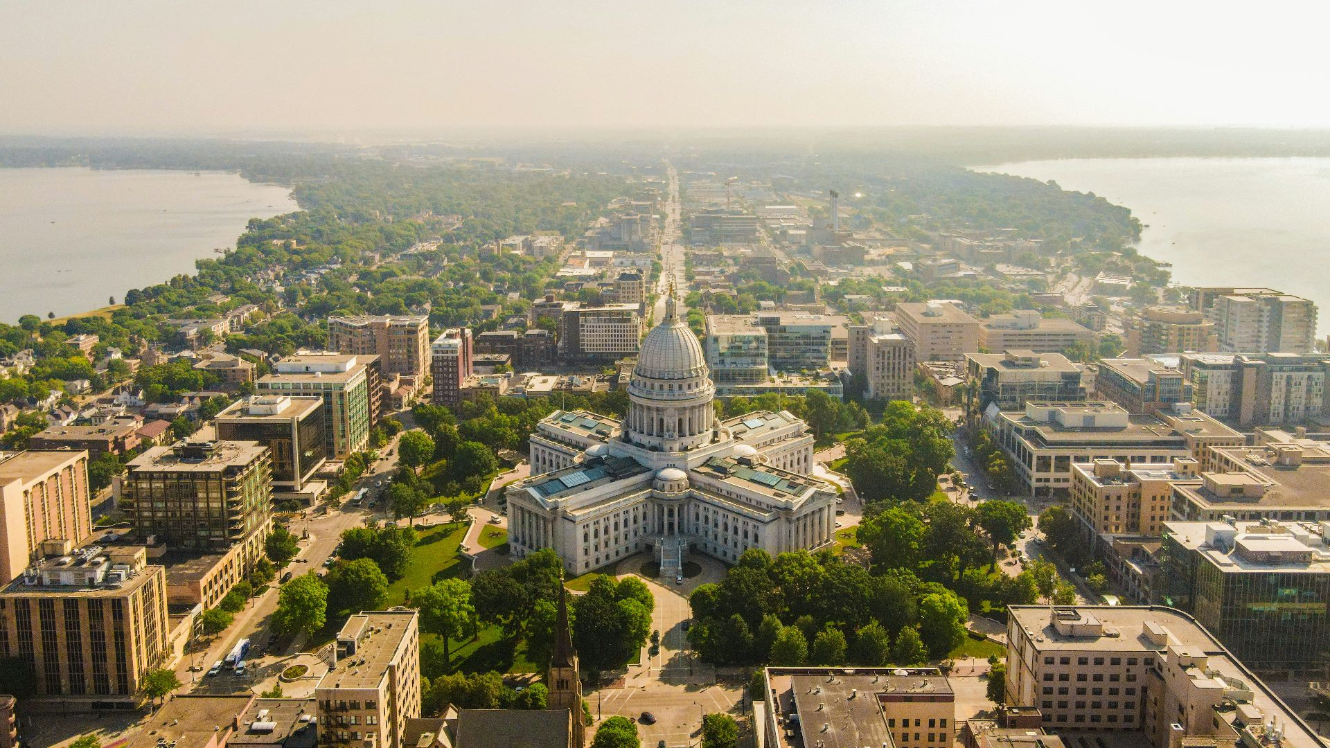 an aerial view of the capital building in washington, dc
