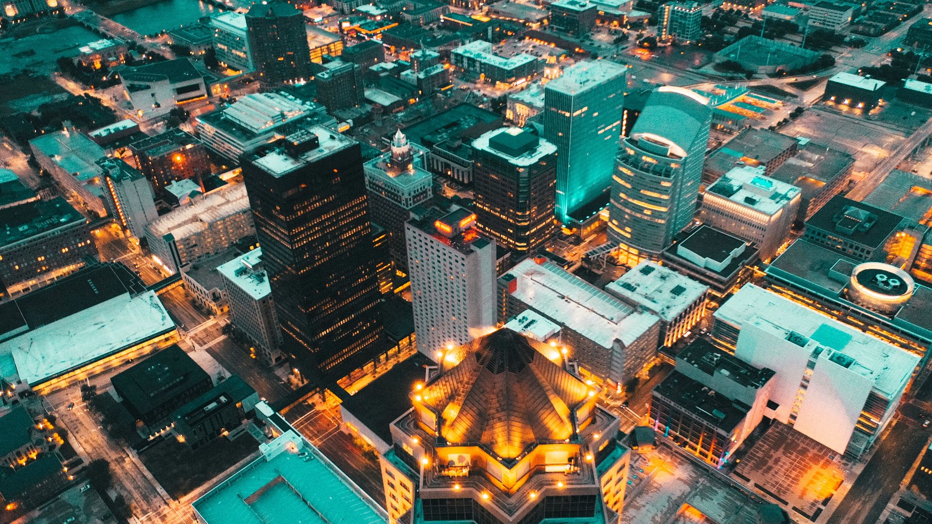 aerial photo of high rise buildings