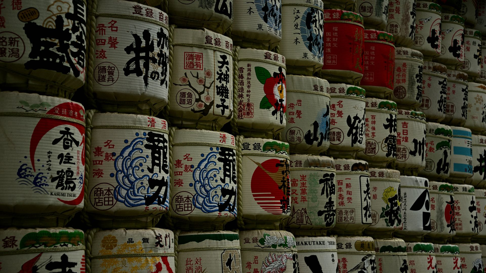 a shelf of different types of money