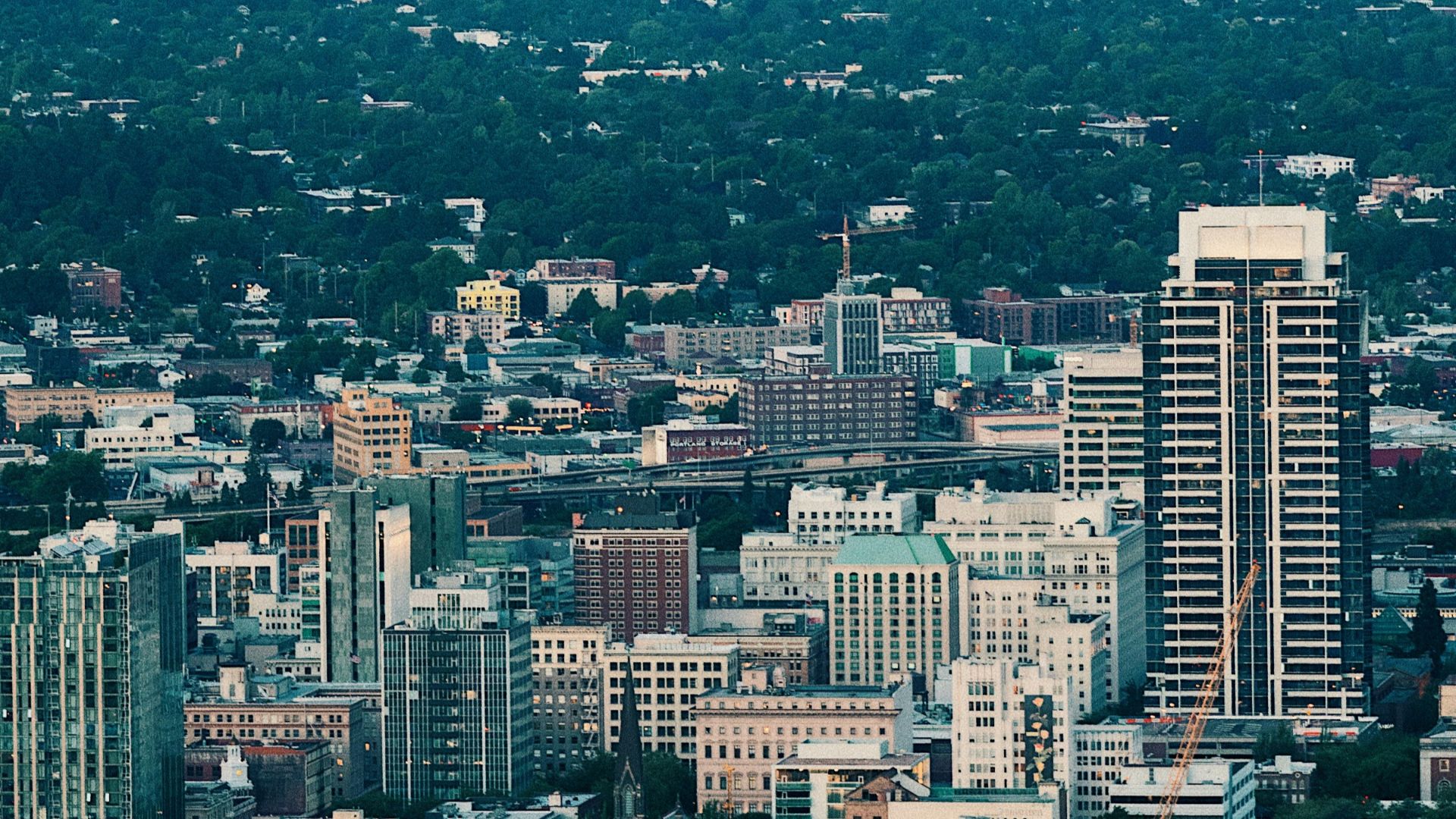 aerial photo of high rise buildings