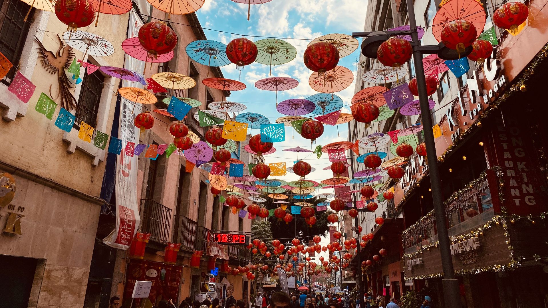 white and red paper lanterns