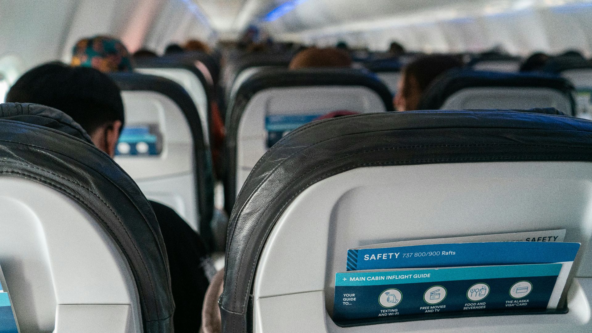 a view of the inside of an airplane