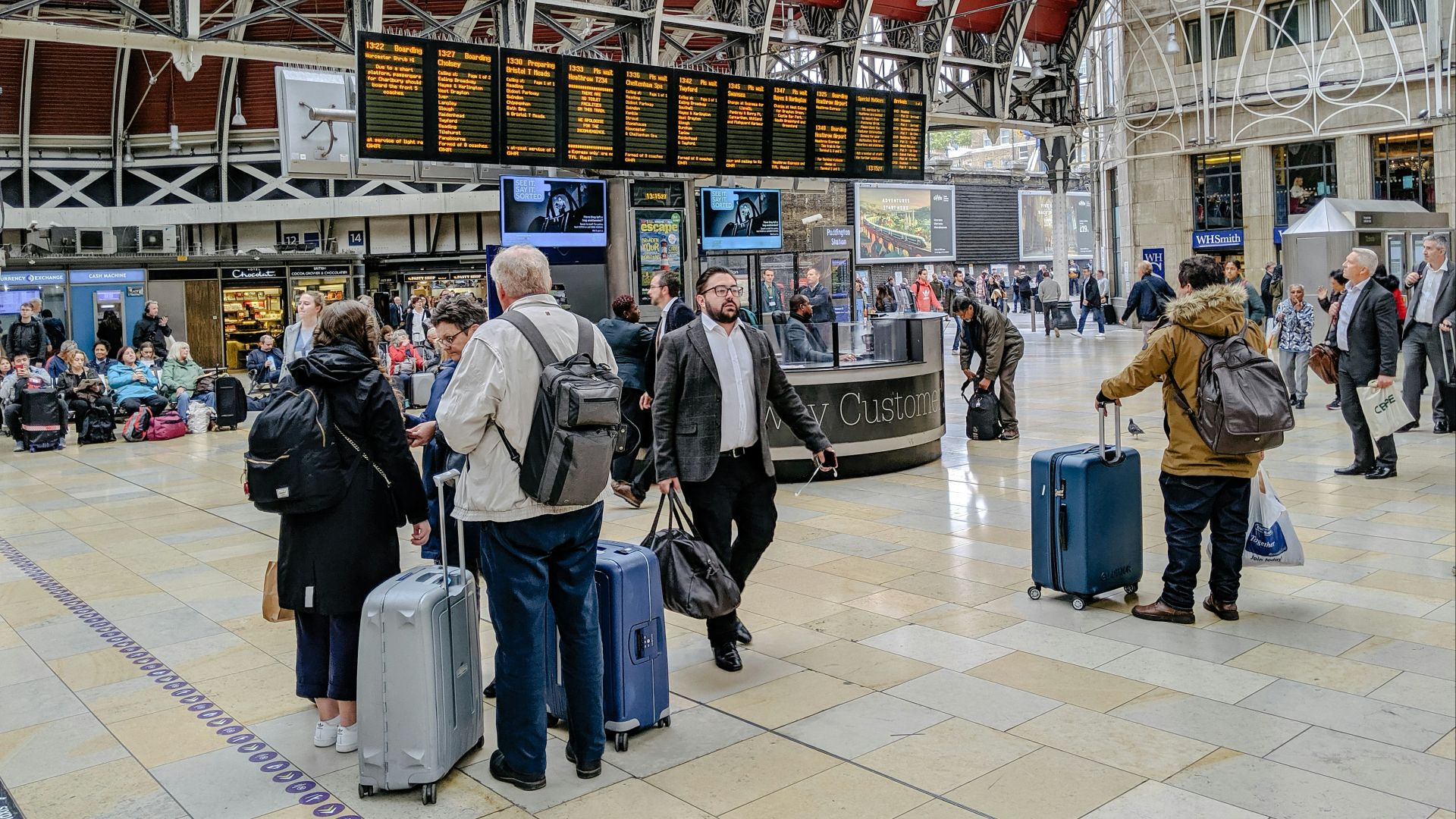 people walking on train station