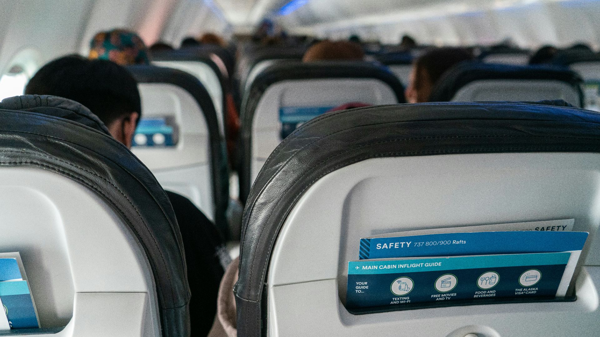 a view of the inside of an airplane