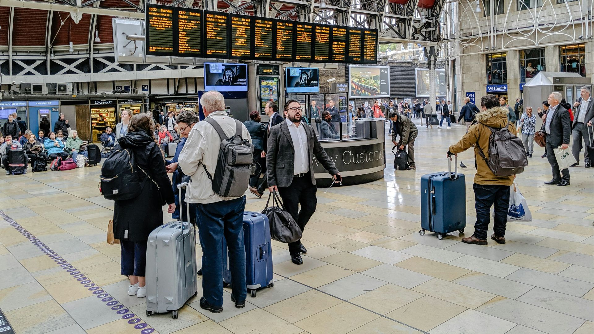 people walking on train station