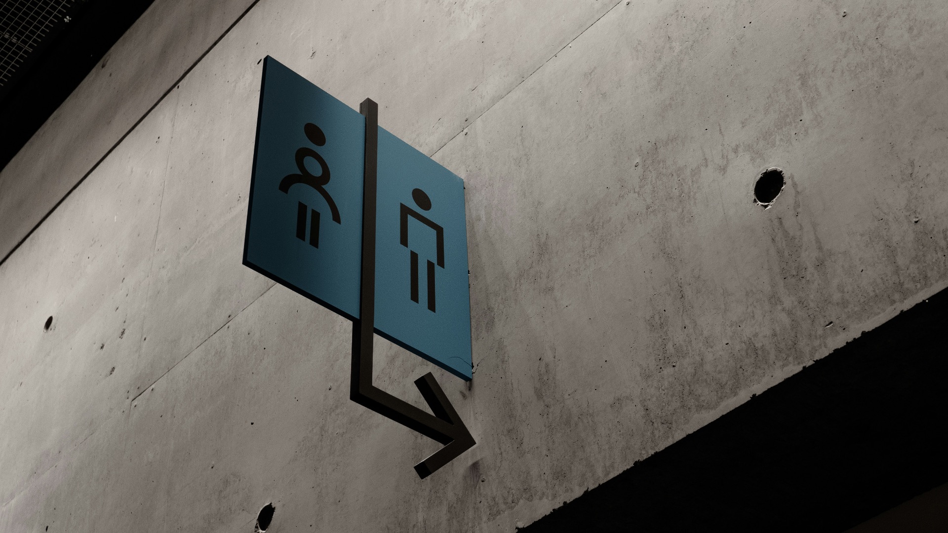 blue and white no smoking sign