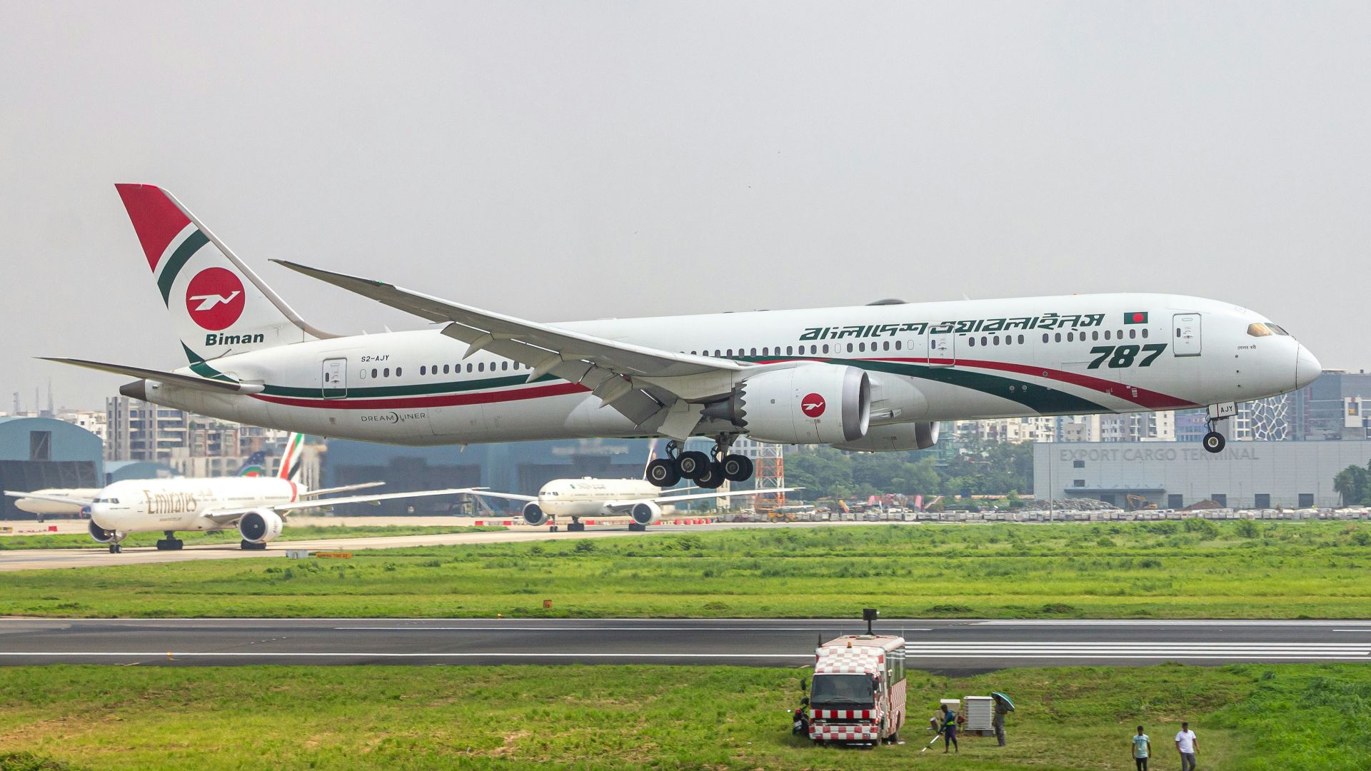 A large jetliner taking off from an airport runway
