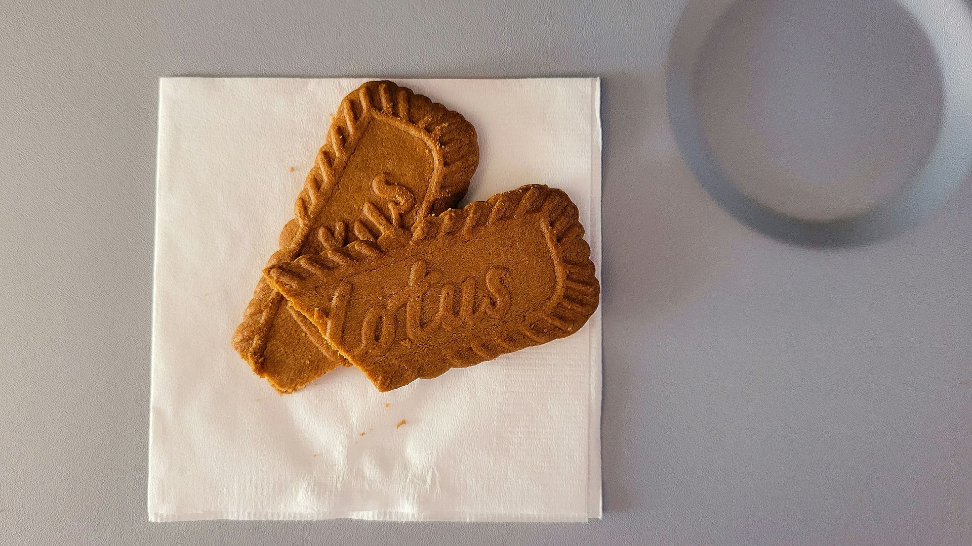 a piece of bread on a napkin