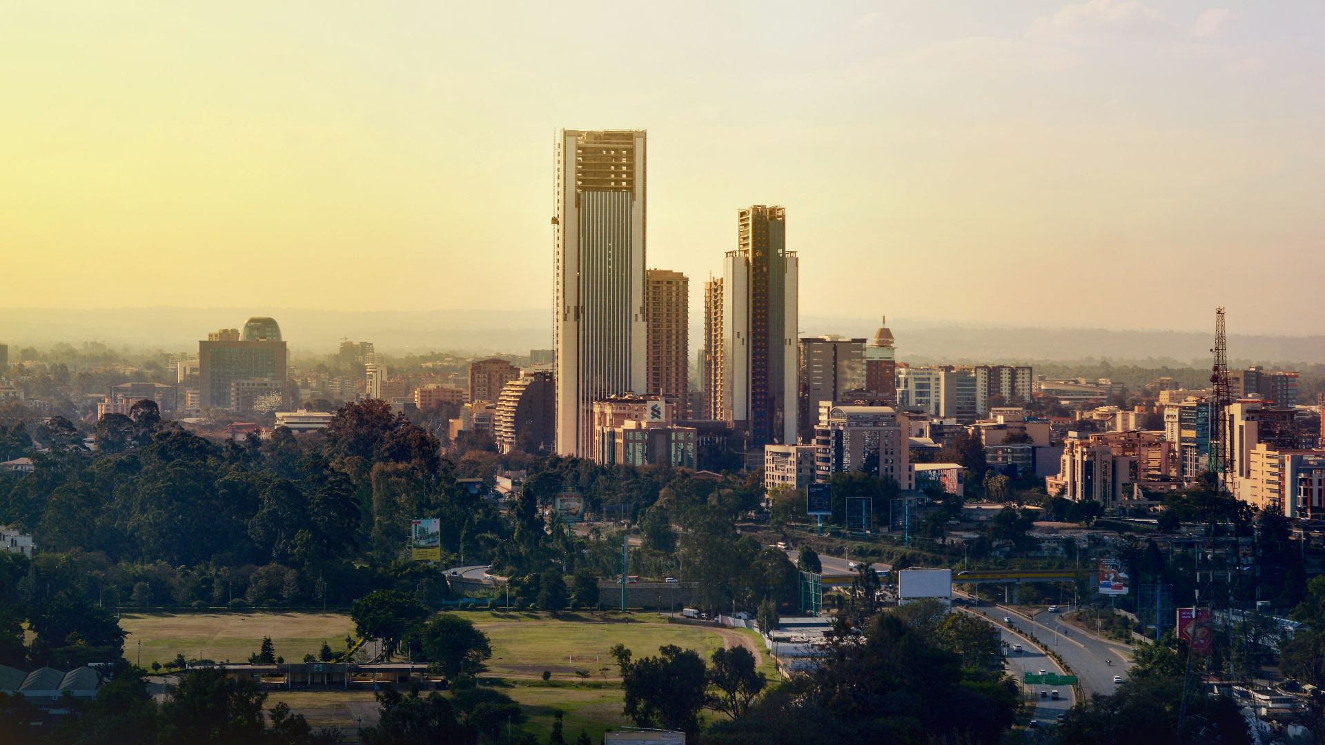 city skyline under white sky during daytime