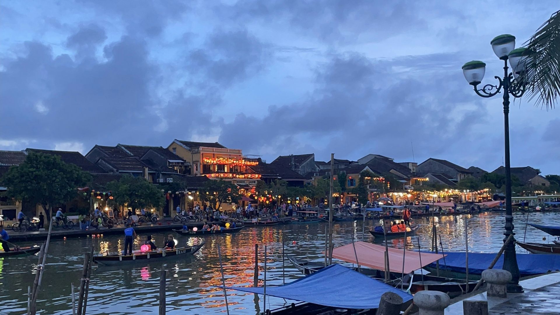 a couple of boats that are sitting in the water