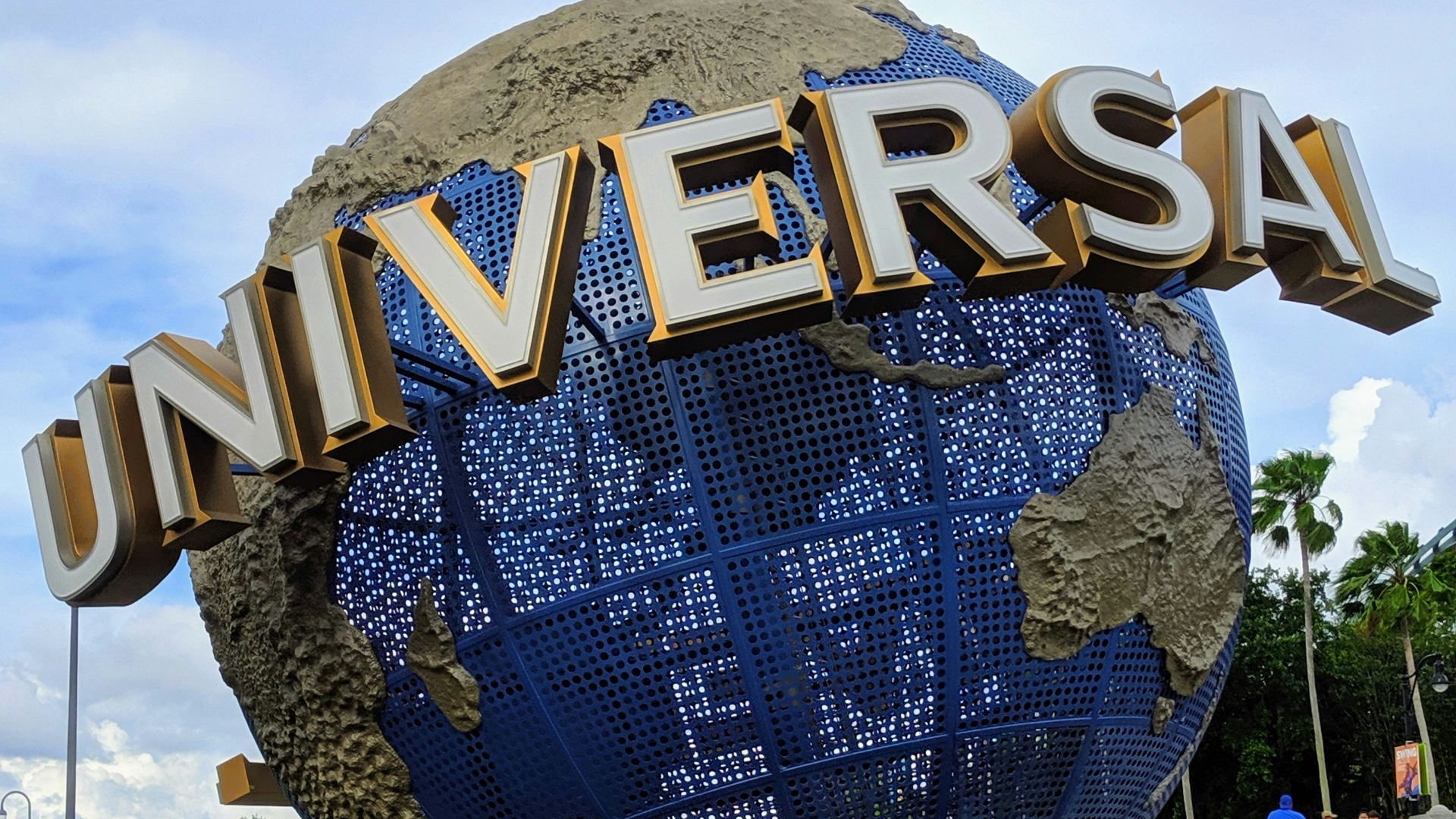 Universal globe on plant field