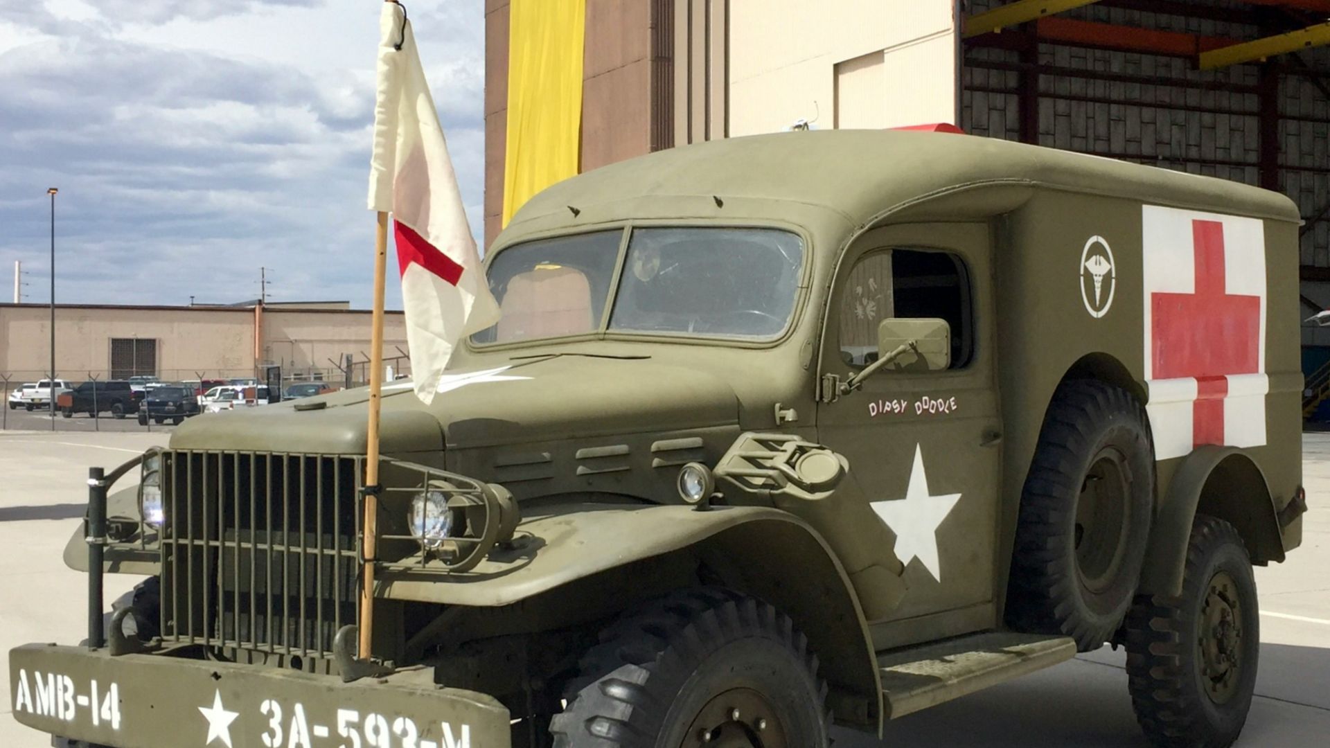 gray and red us army truck