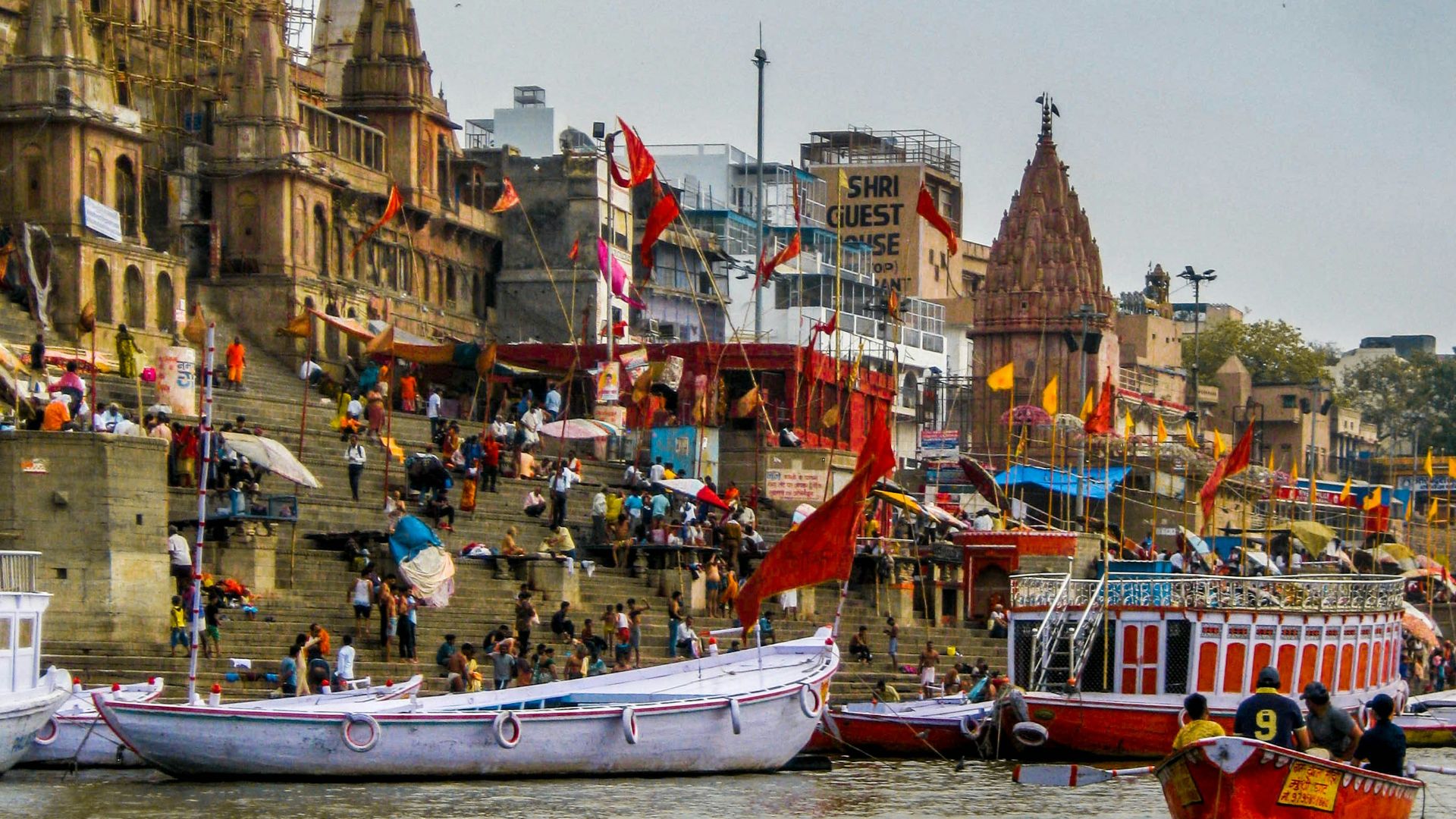boats parked near buildings