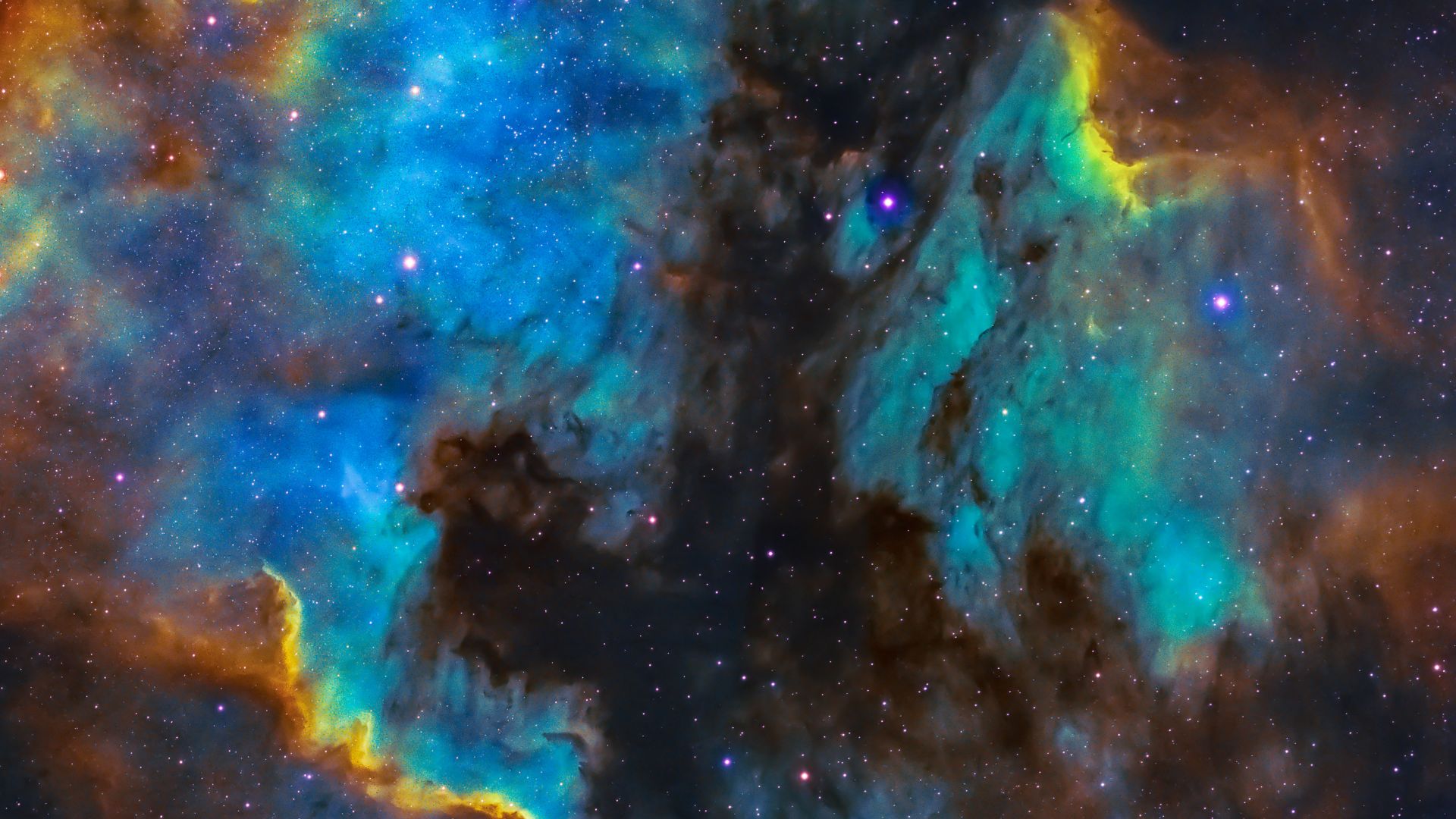 blue and black galaxy digital wallpaper