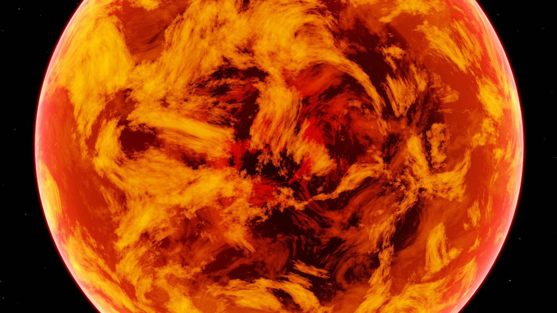 a very bright orange sun with a black background