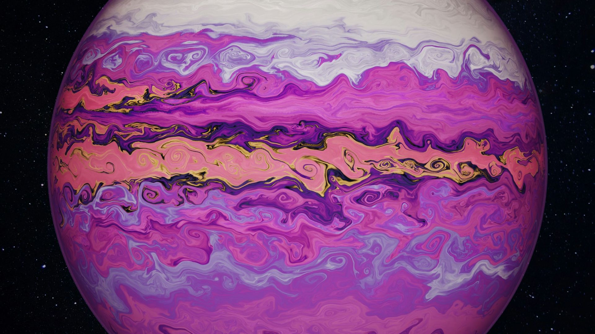 a purple and pink object floating in the air