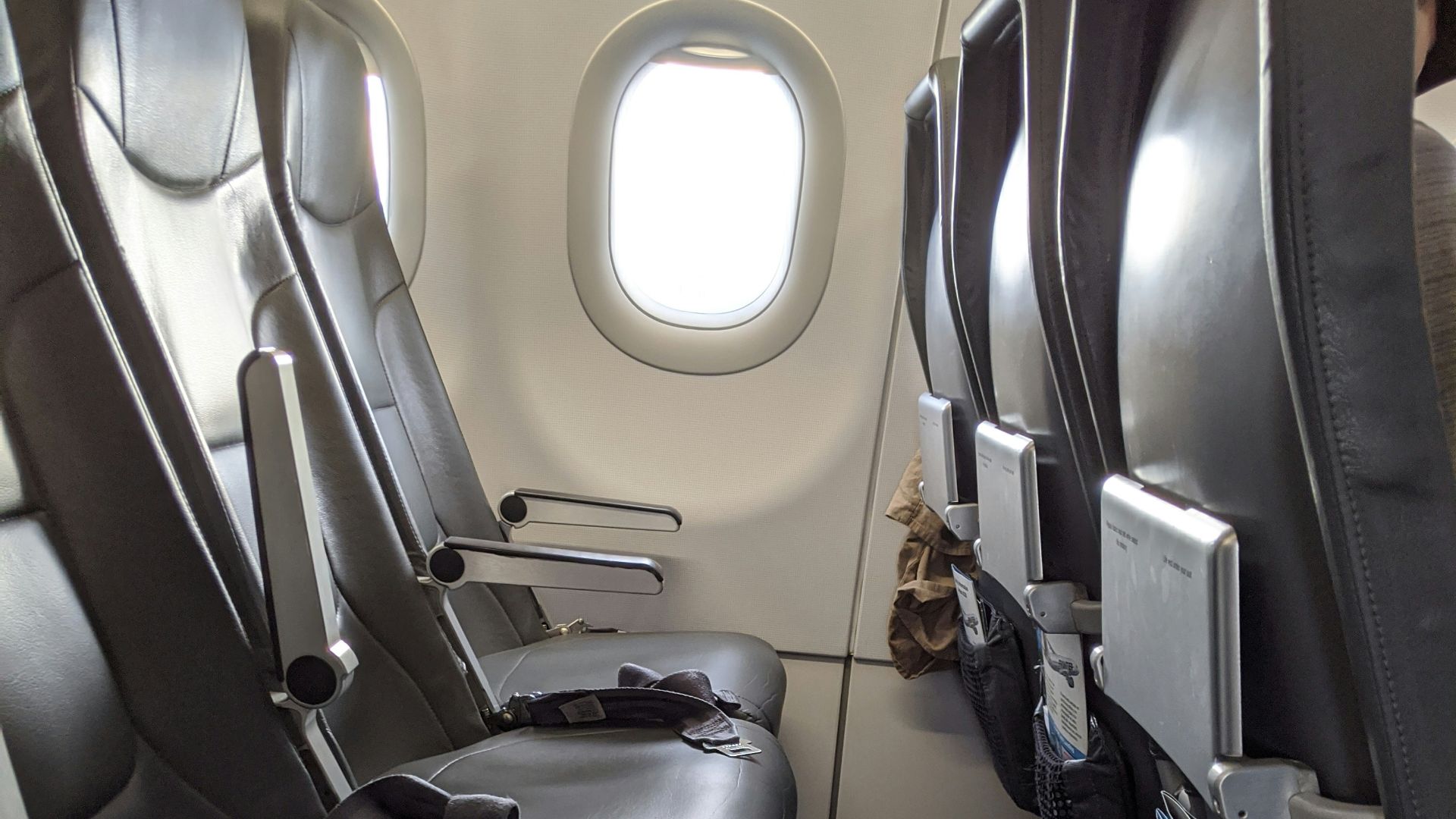 black leather car seat in car