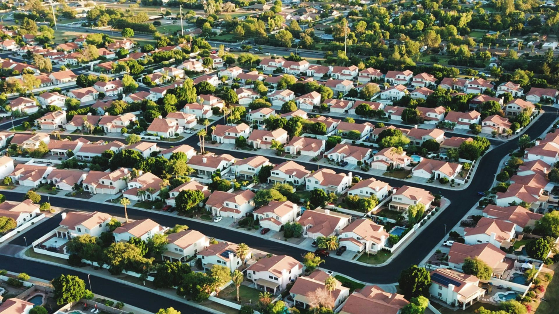 aerial view of house village