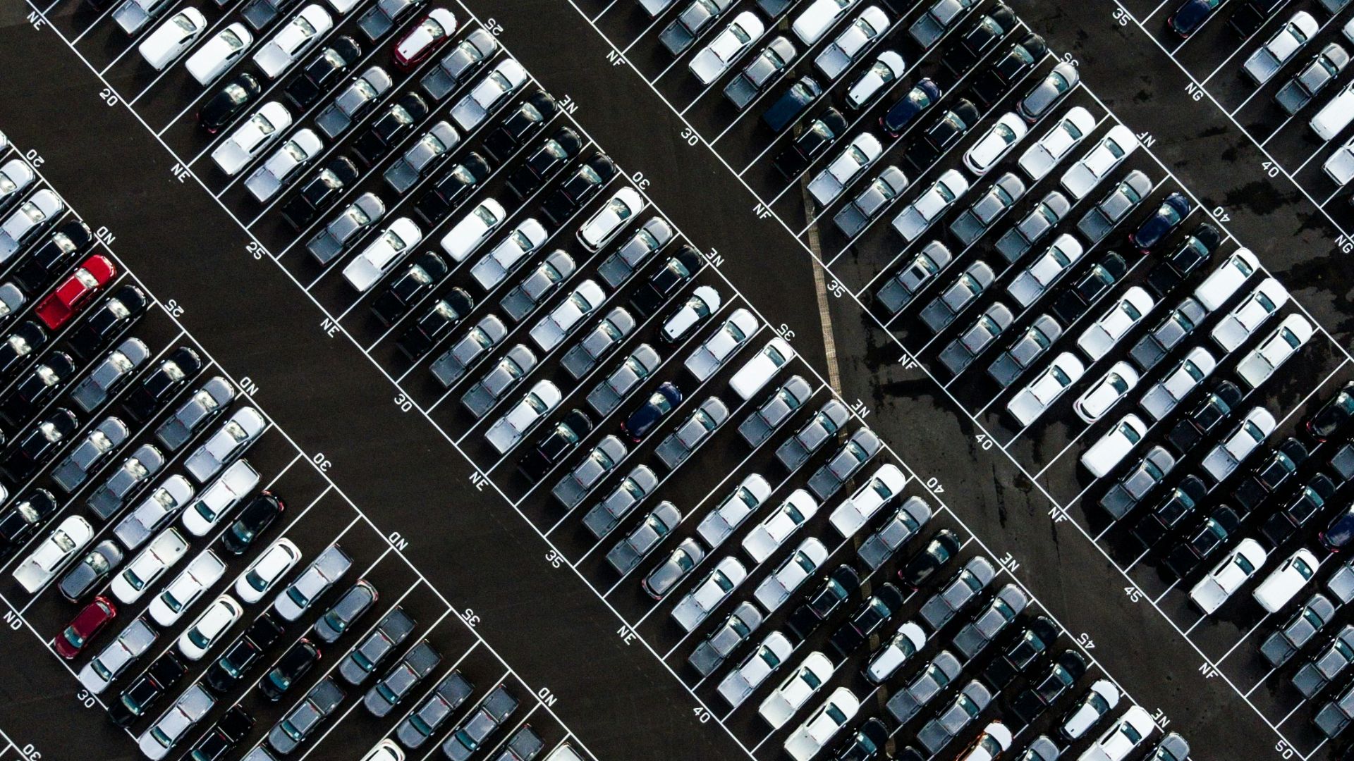 aerial photography of parking lot