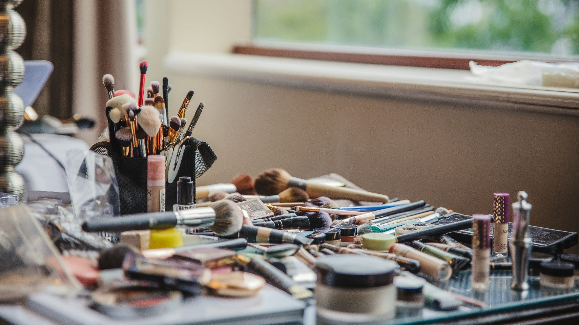 a nice desk with a window