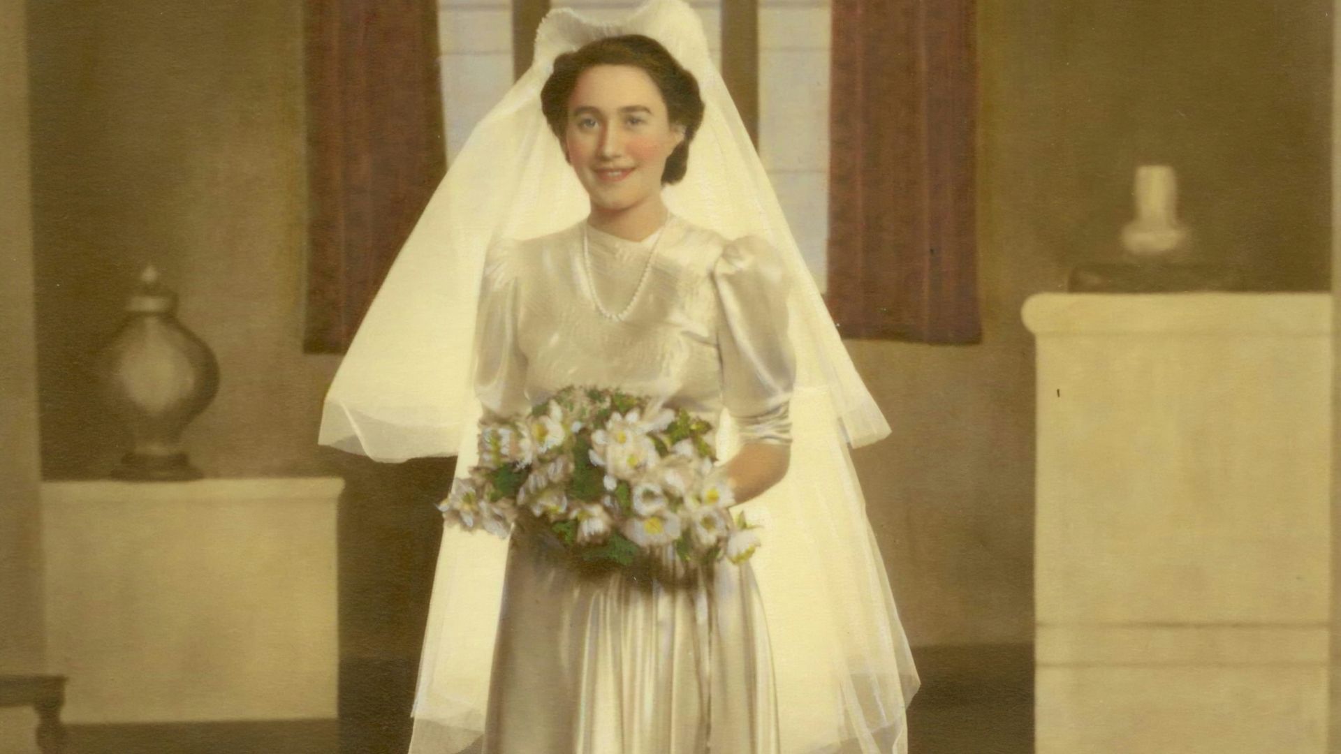 woman wearing wedding dress painting